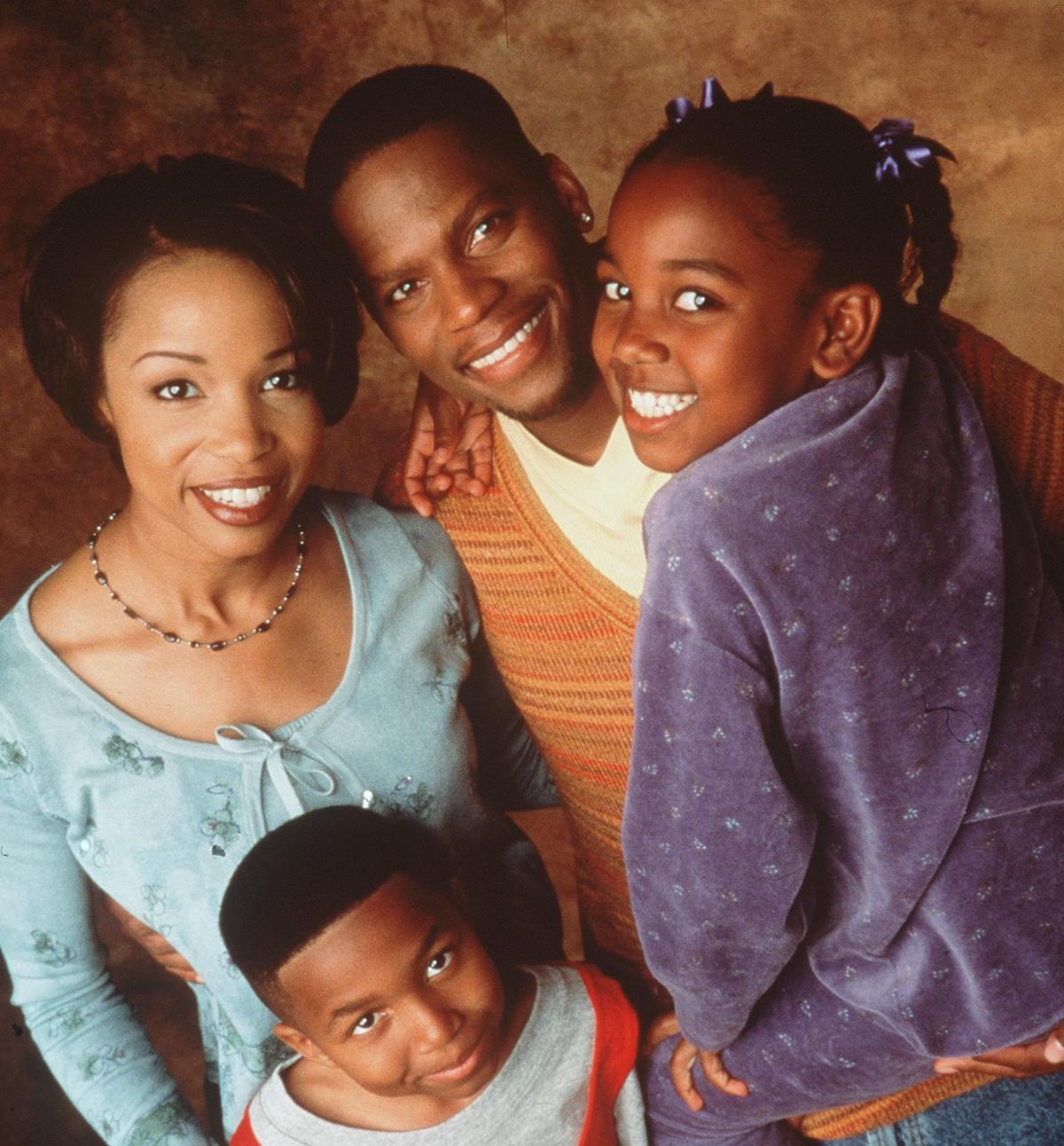 The cast of 'The Hughleys' including Elise Neal, D.L. Hughley, Ashley Monique Clark, and Dee Jay Daniels