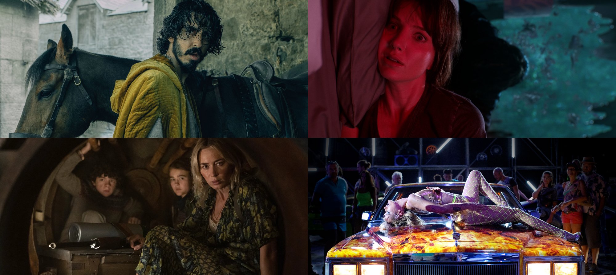 The Isaac Awards 2022 Fan Favorite Movie Dev Patel as Gawain, Madison as Annabelle Wallis, Noah Jupe as Marcus, Millicent Simmonds as Regan, and Emily Blunt as Evelyn, Agathe Rousselle as Alexia in collage