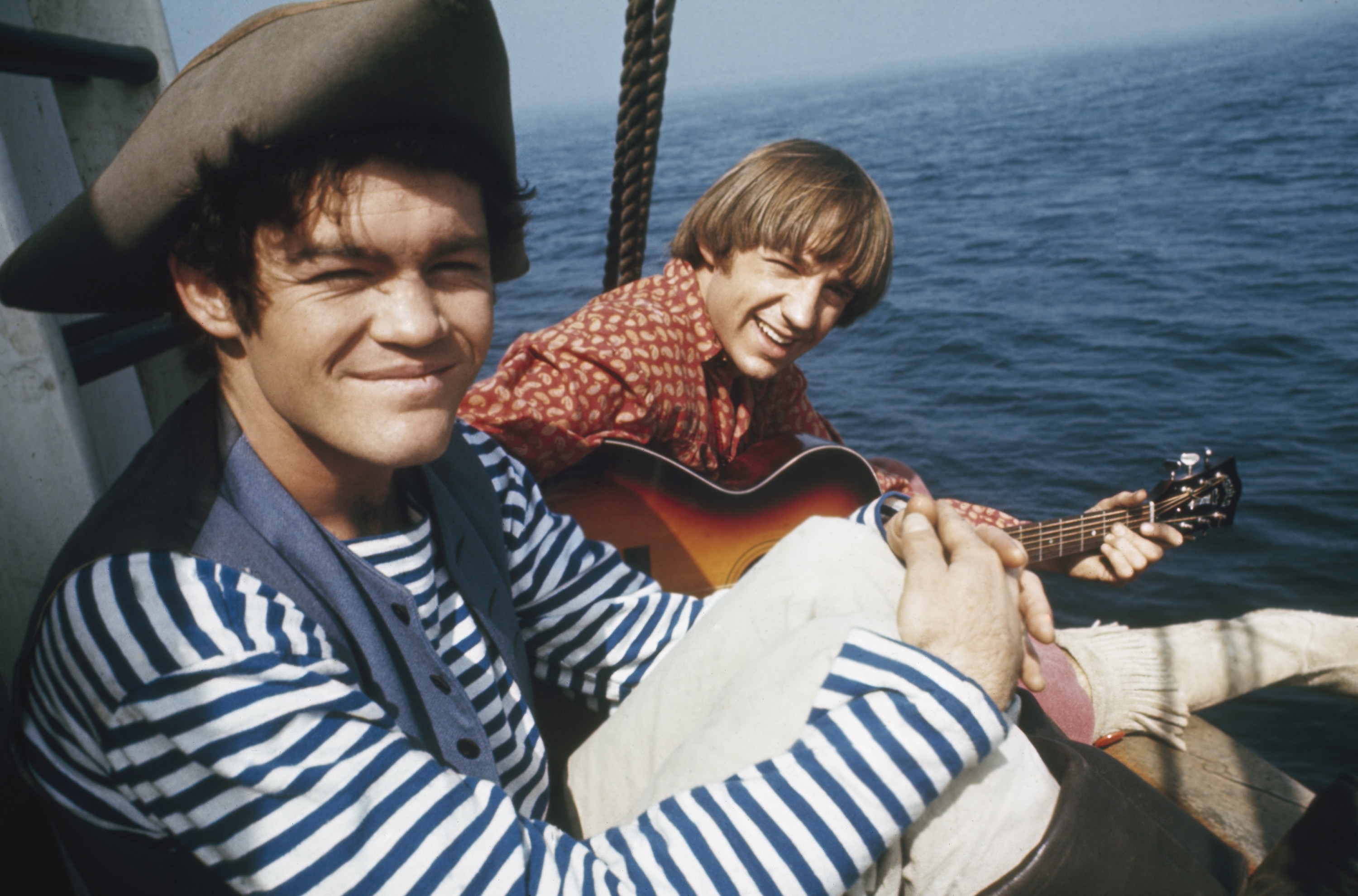 The Monkees' Micky Dolenz and Peter Tork on a boat