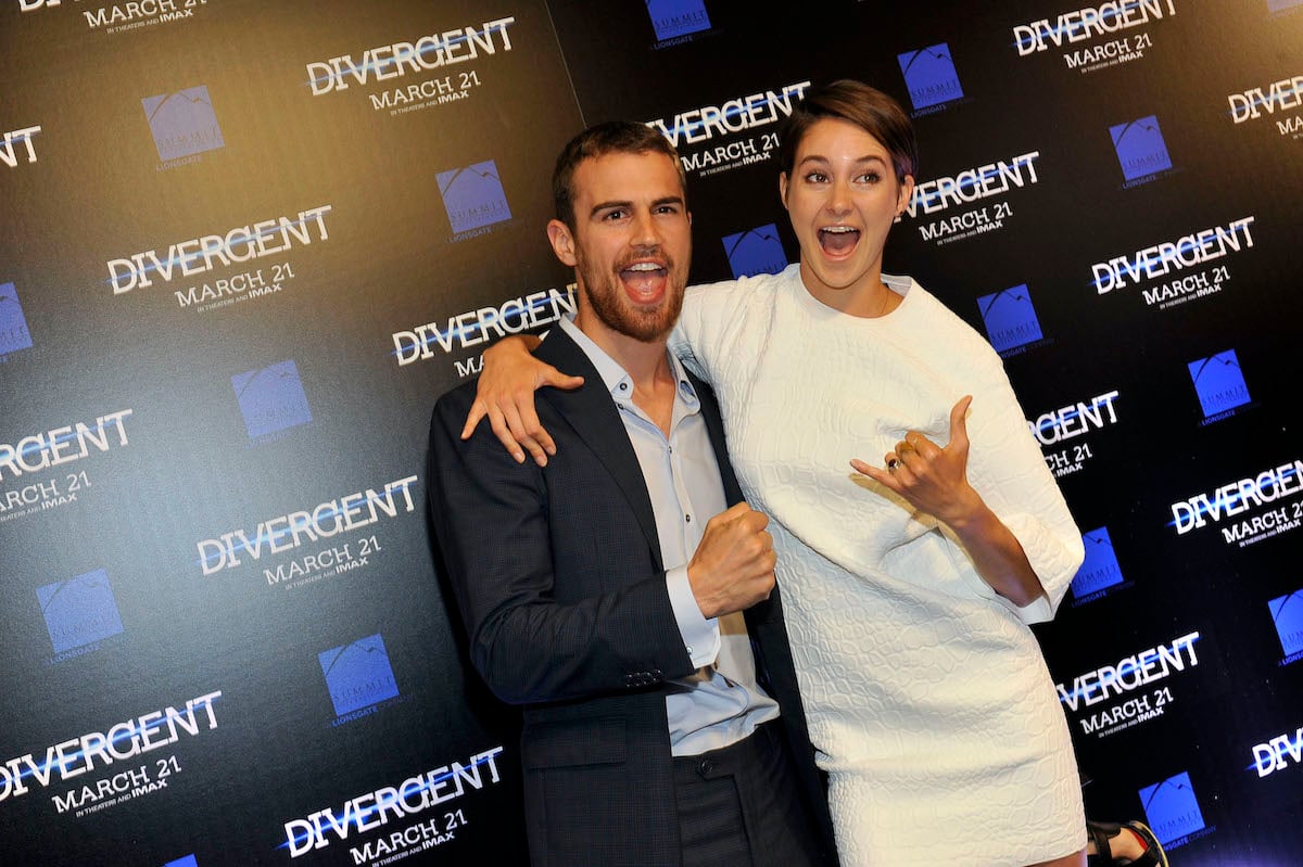 Divergent stars Theo James and Shailene Woodley at a screening