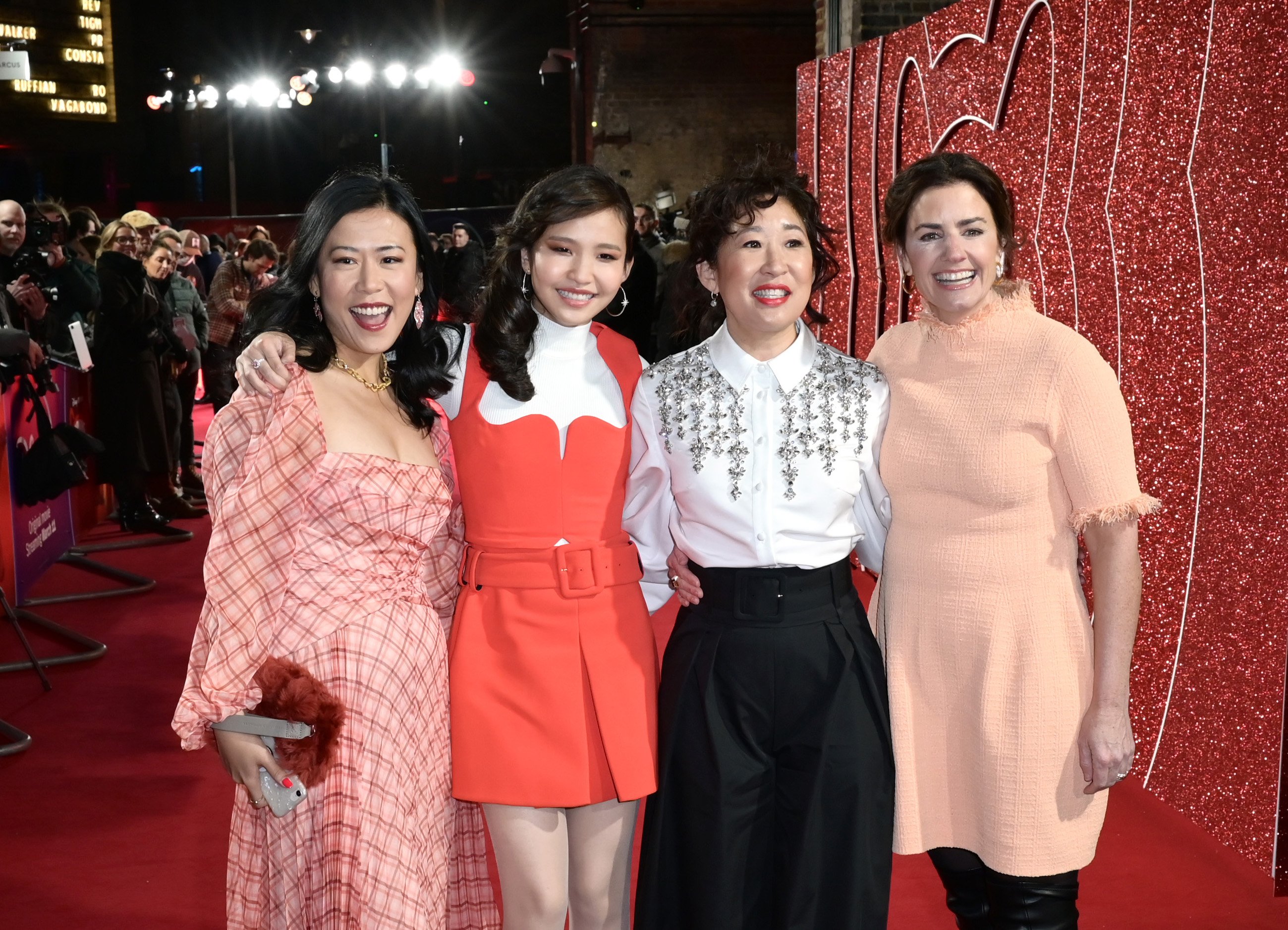 Domee Shi and the Turning Red cast appear at a UK screening of the new Pixar film. 