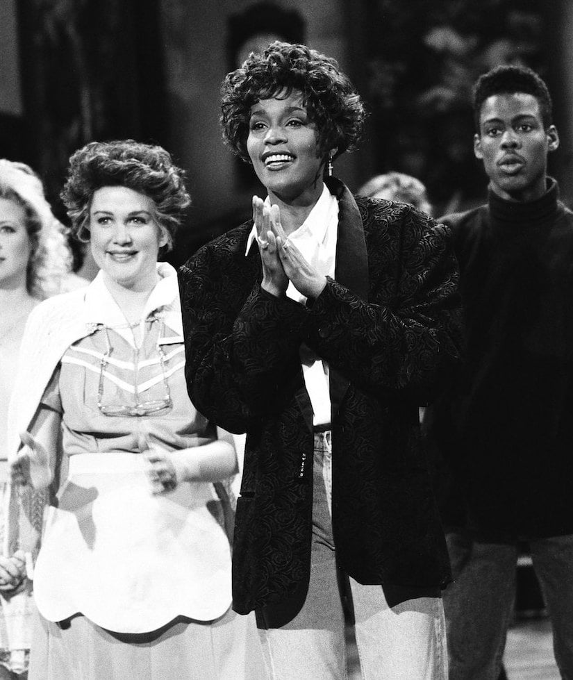 Whitney Houston and Chris Rock on television appearance