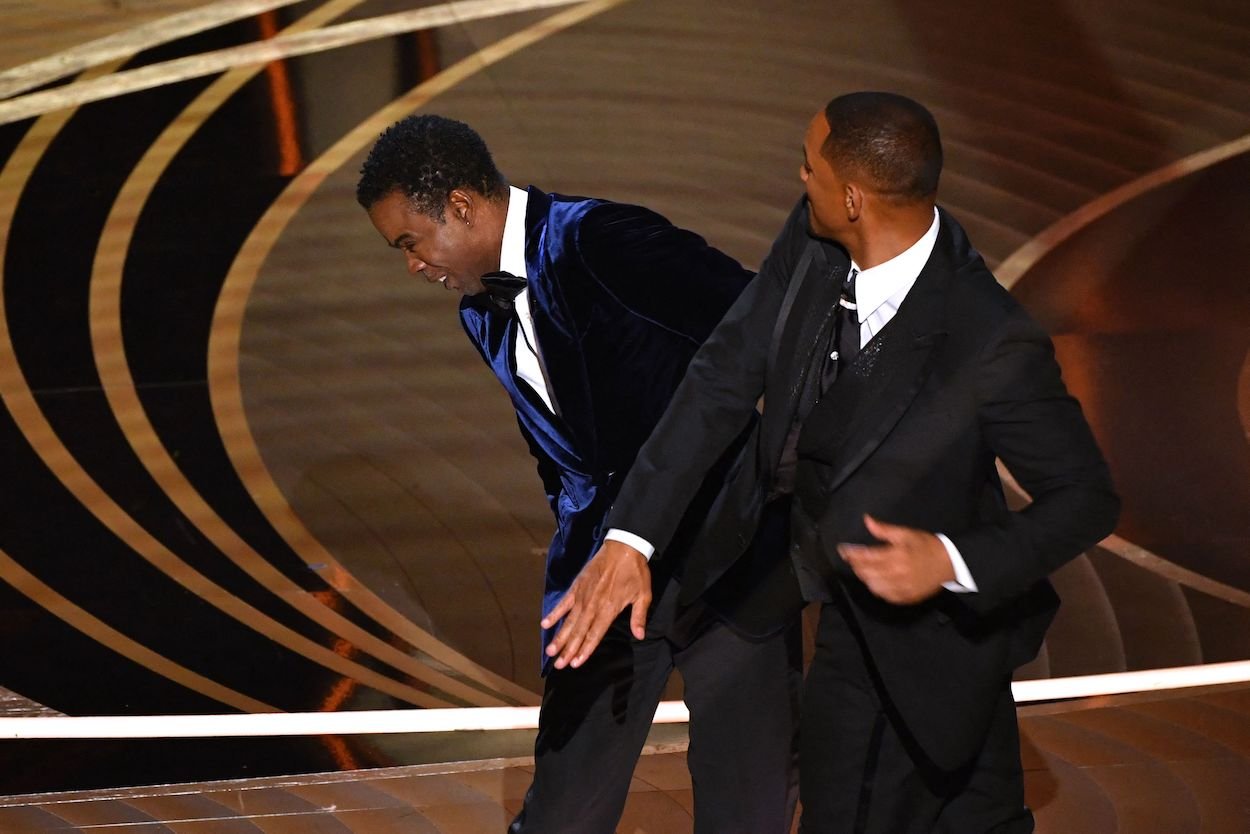 Will Smith slaps Chris Rock at the 2022 Academy Awards after Rock insulted Jada Pinkett Smith.