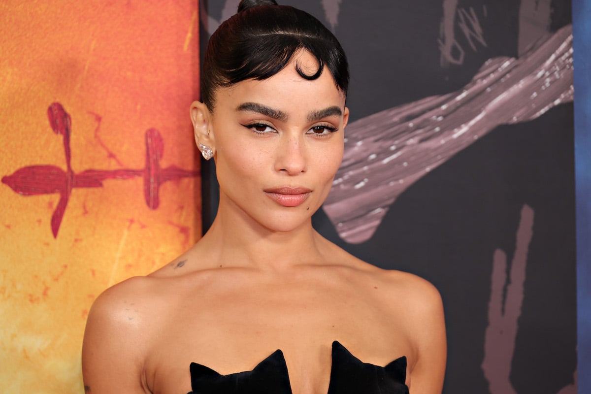 Zoe Kravitz poses at 'The Batman' premiere.