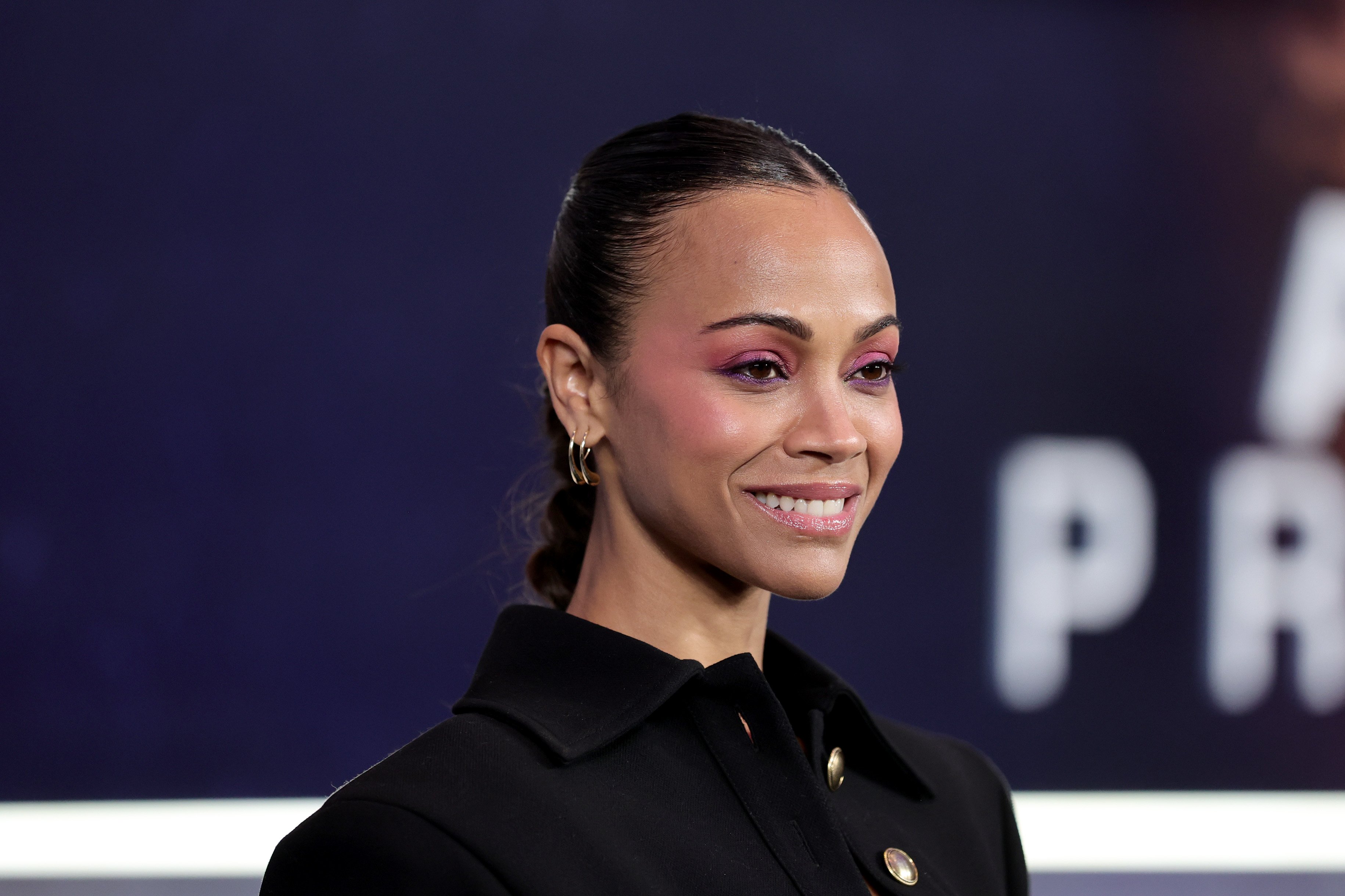 Zoe Saldana from Avatar attends the New York Premiere for The Adam Project.