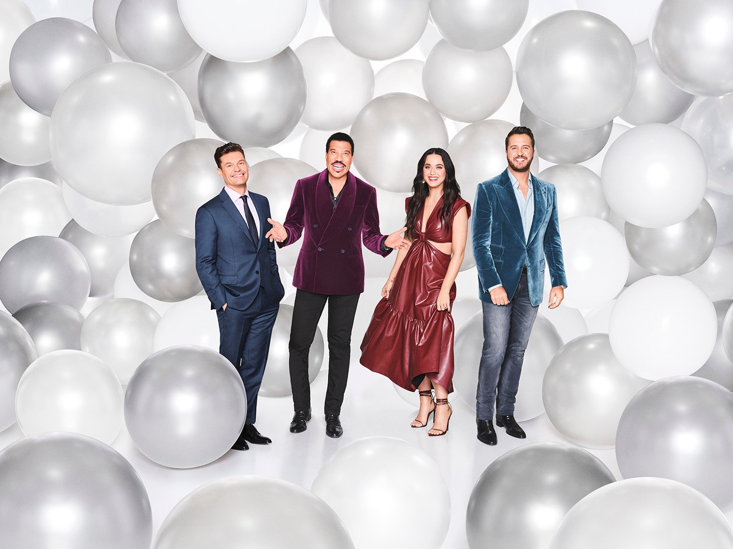 American Idol host Ryan Seacrest and judges Lionel Richie, Katy Perry, and Luke Bryan