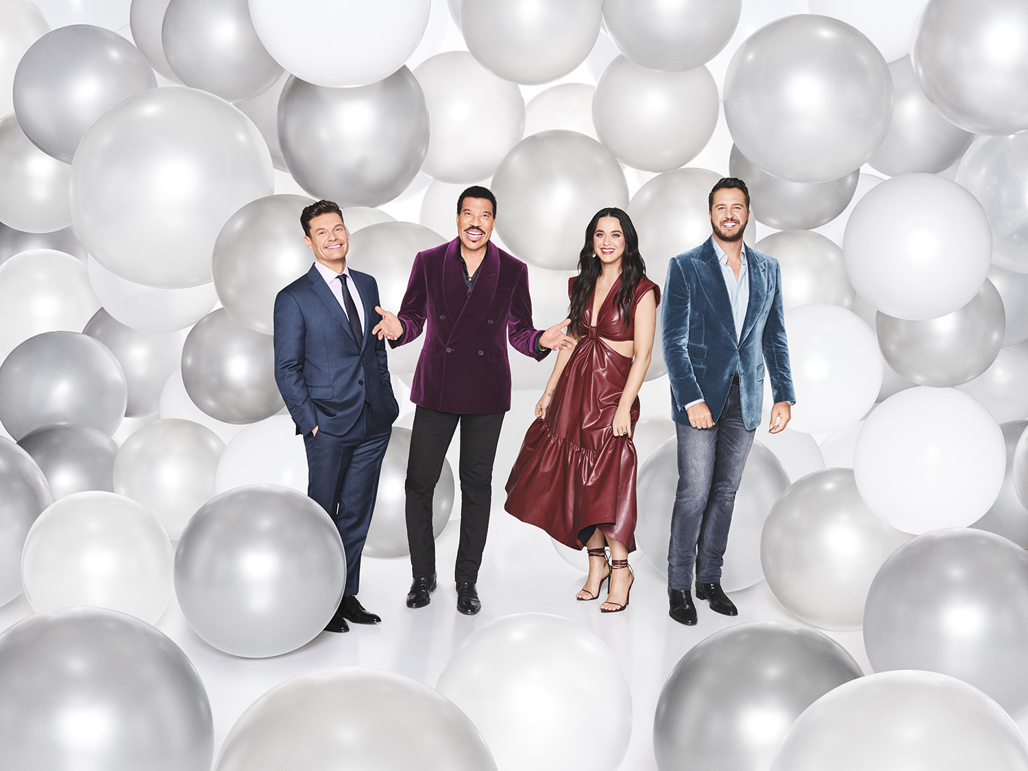 American Idol host Ryan Seacrest and judges Lionel Richie, Katy Perry, and Luke Bryan