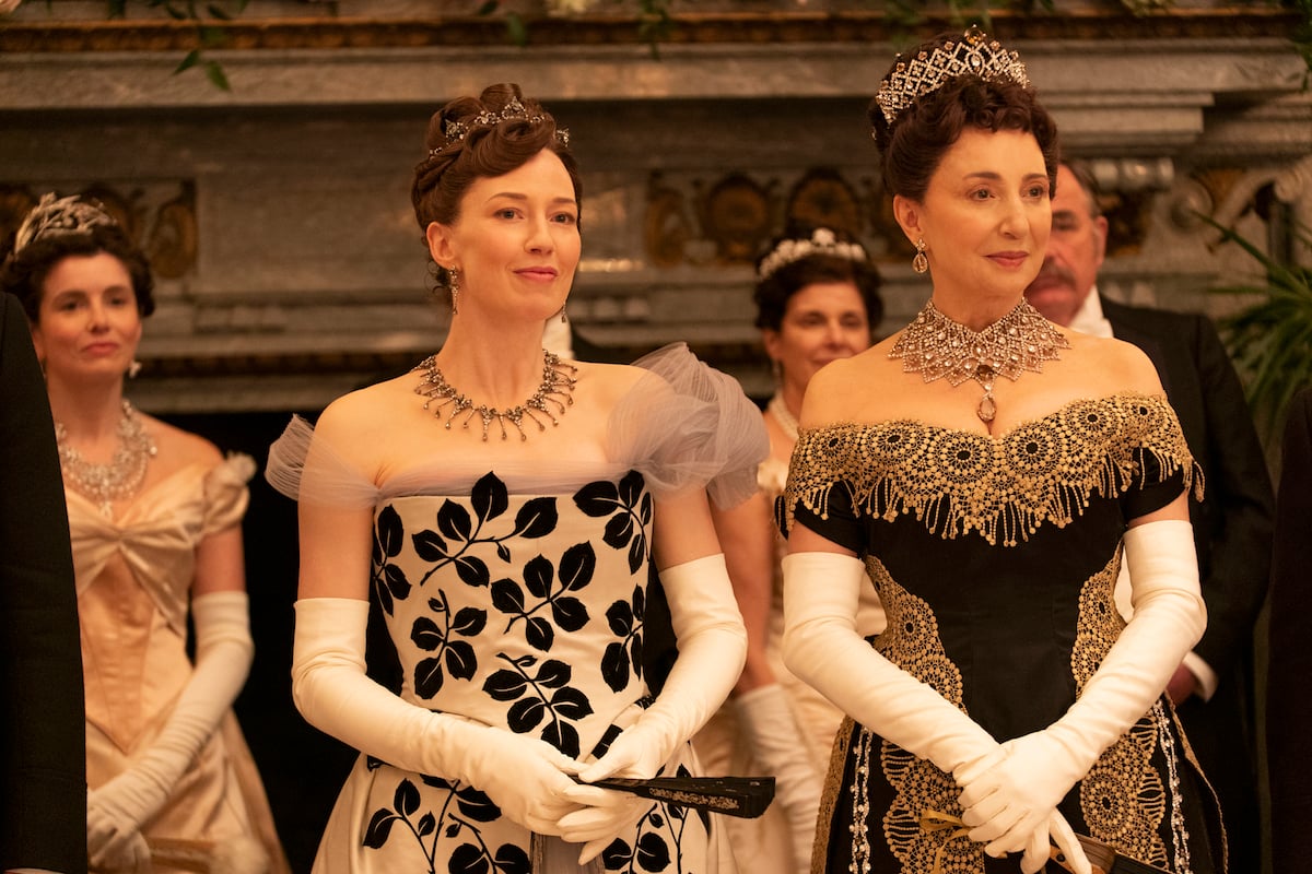 Mrs. Russell standing next to Mrs. Astor at a ball in 'The Gilded Age' Season 1 finale 