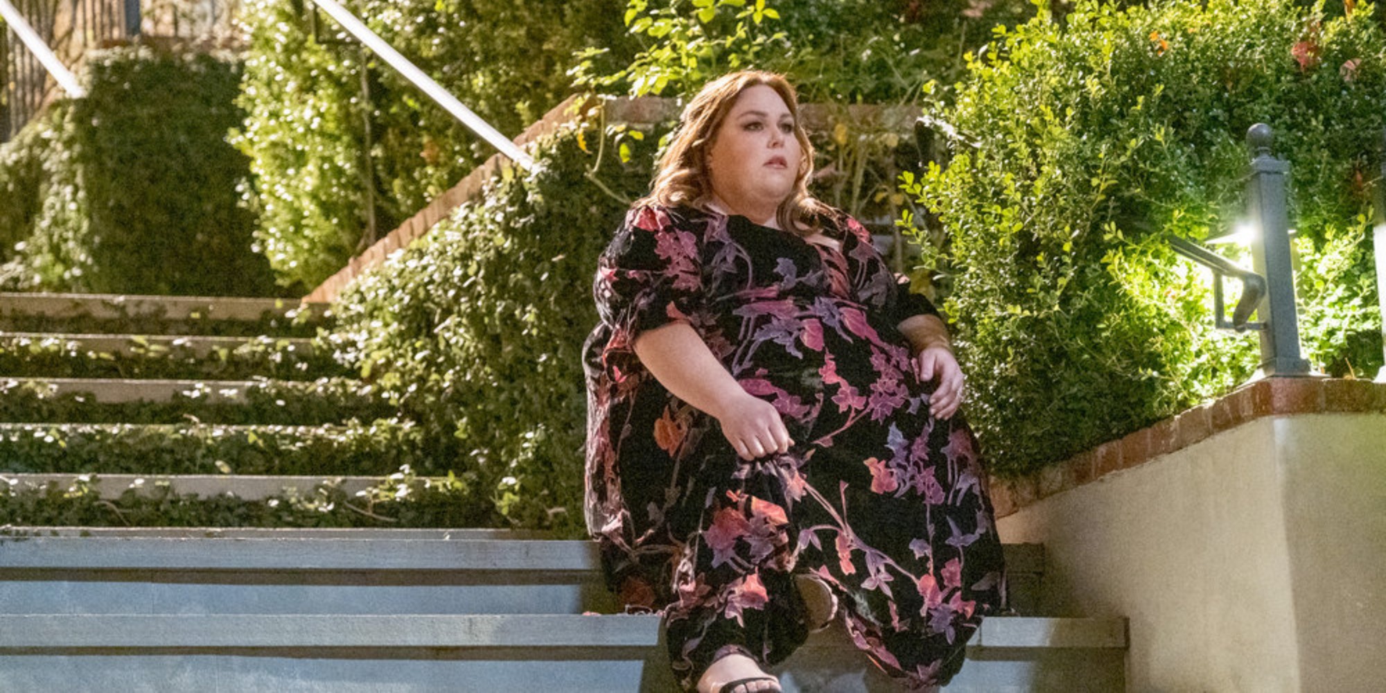 Chrissy Metz on the set of This Is Us.