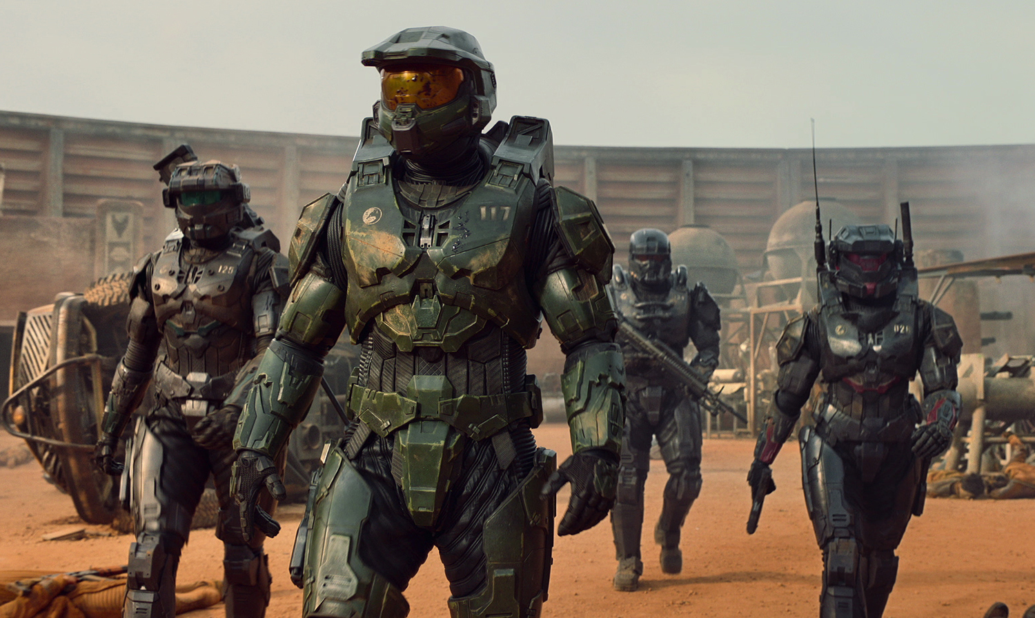 'Halo' TV series stars Pablo Schreiber as Master Chief, Kate Kennedy as Kai, Bentley Kalu as Vannak, and Natasha Culzac as Riz