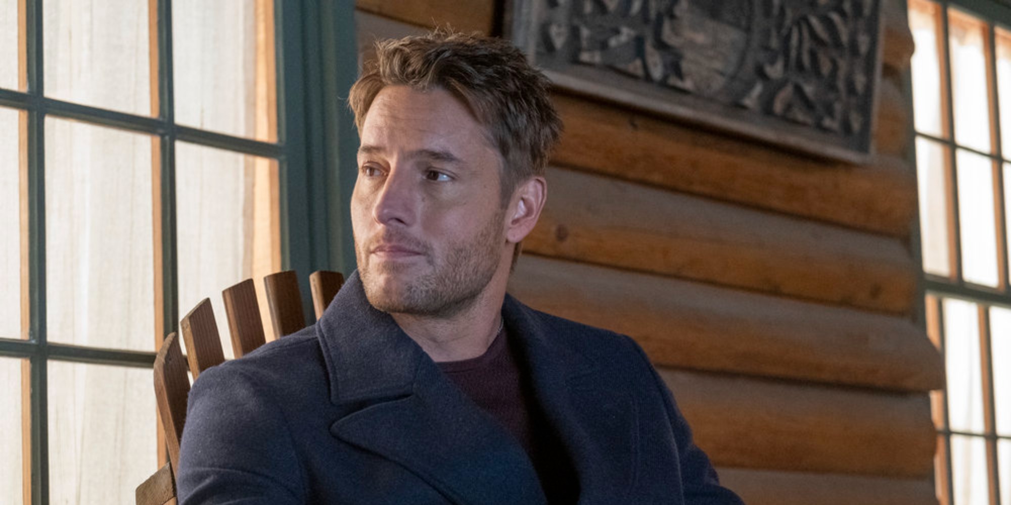 Justin Hartley on the set of This Is Us.