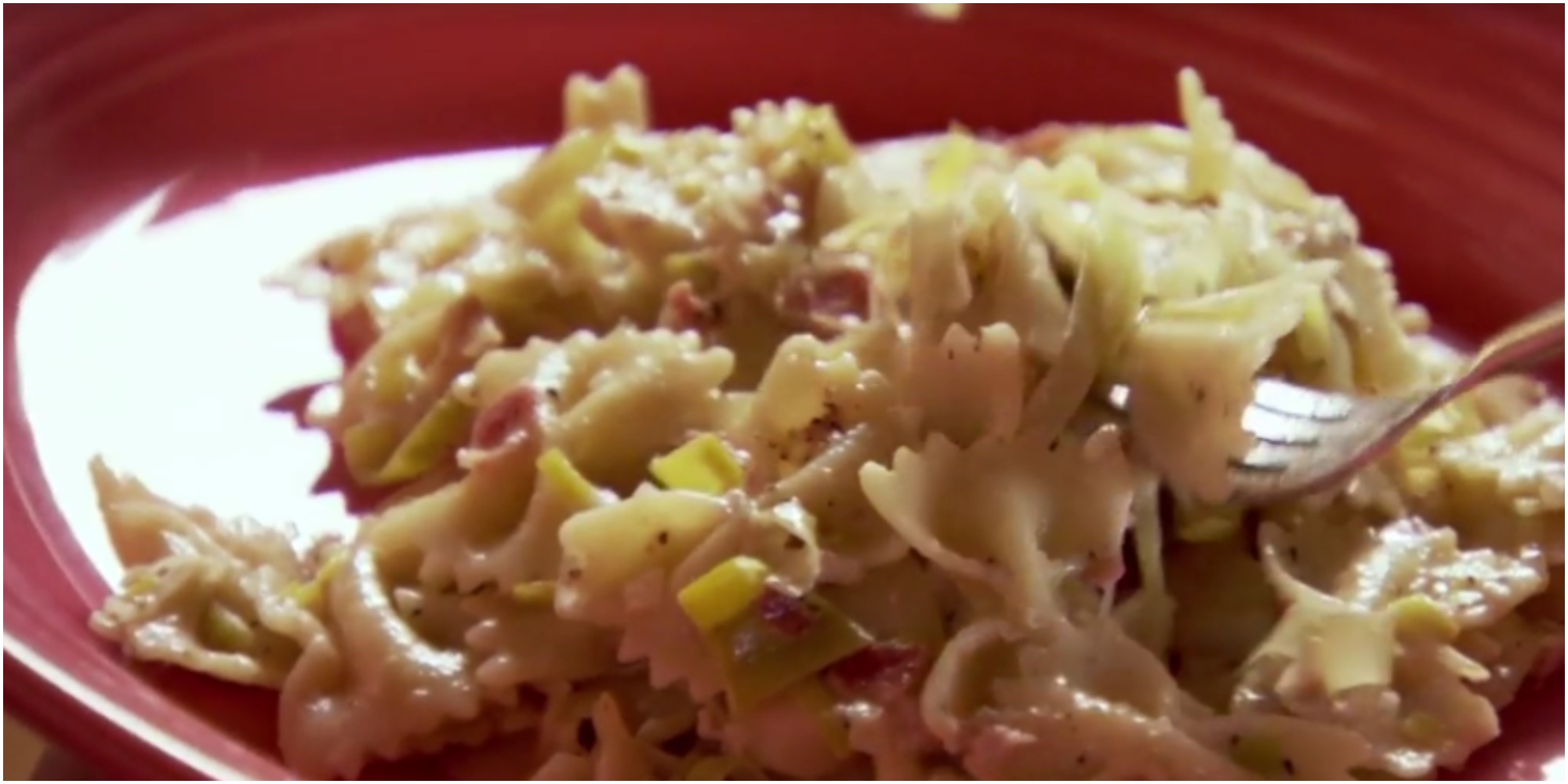 Ree Drummond's Pasta with Pancetta and Leeks.