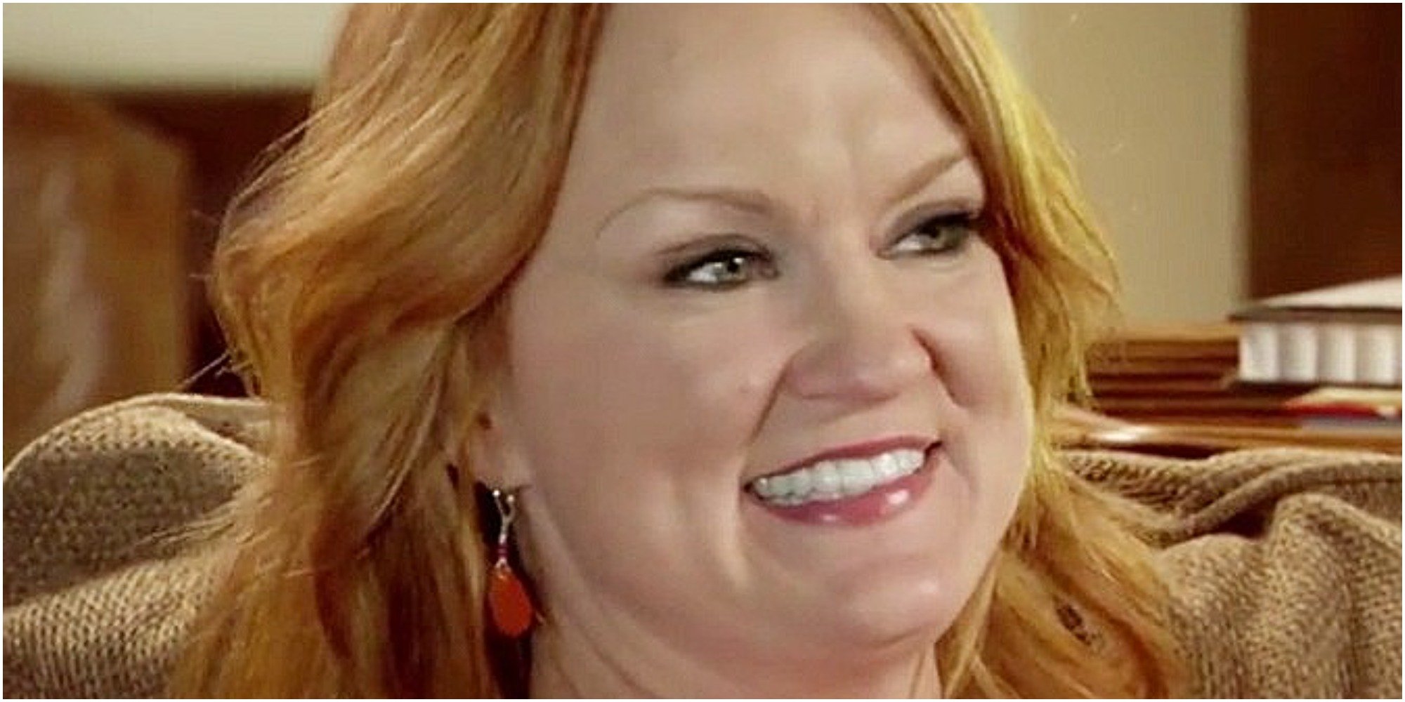 Ree Drummond smiles for the camera on the set of her Food Network series.