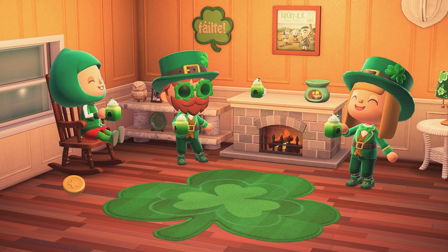The Shamrock Day event in March in Animal Crossing: New Horizons