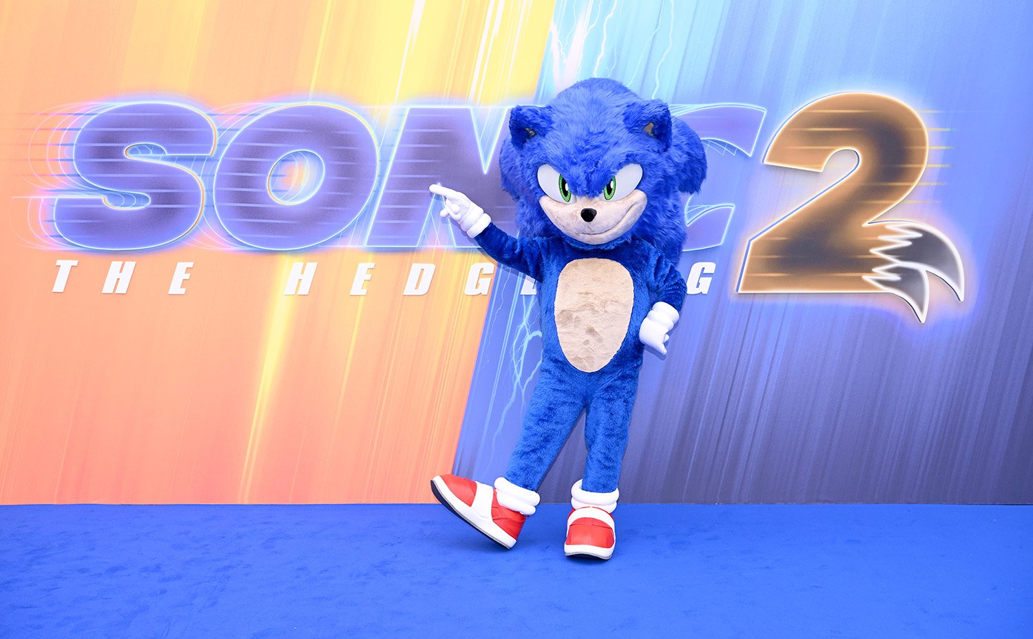 Sonic the Hedgehog attends the Sonic the Hedgehog 2 screening in London.