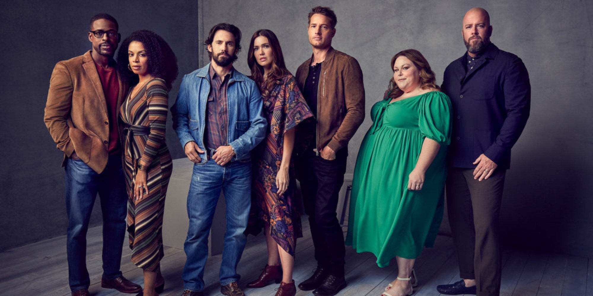 The cast of 'This Is Us' Sterling K Brown, Susan Kelechi Watson, Milo Ventimiglia, Mandy Moore, Justin Hartley, Chrissy Metz, and Chris Sullivan