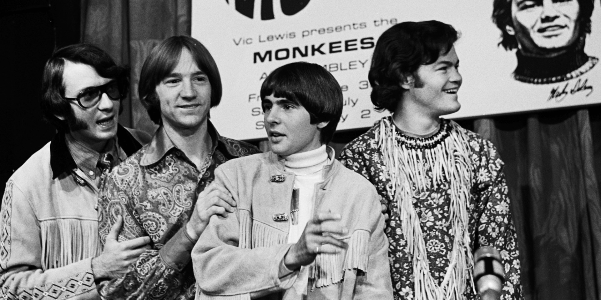 The Monkees: Mike Nesmith, Peter Tork, Davy Jones, and Micky Dolenz.