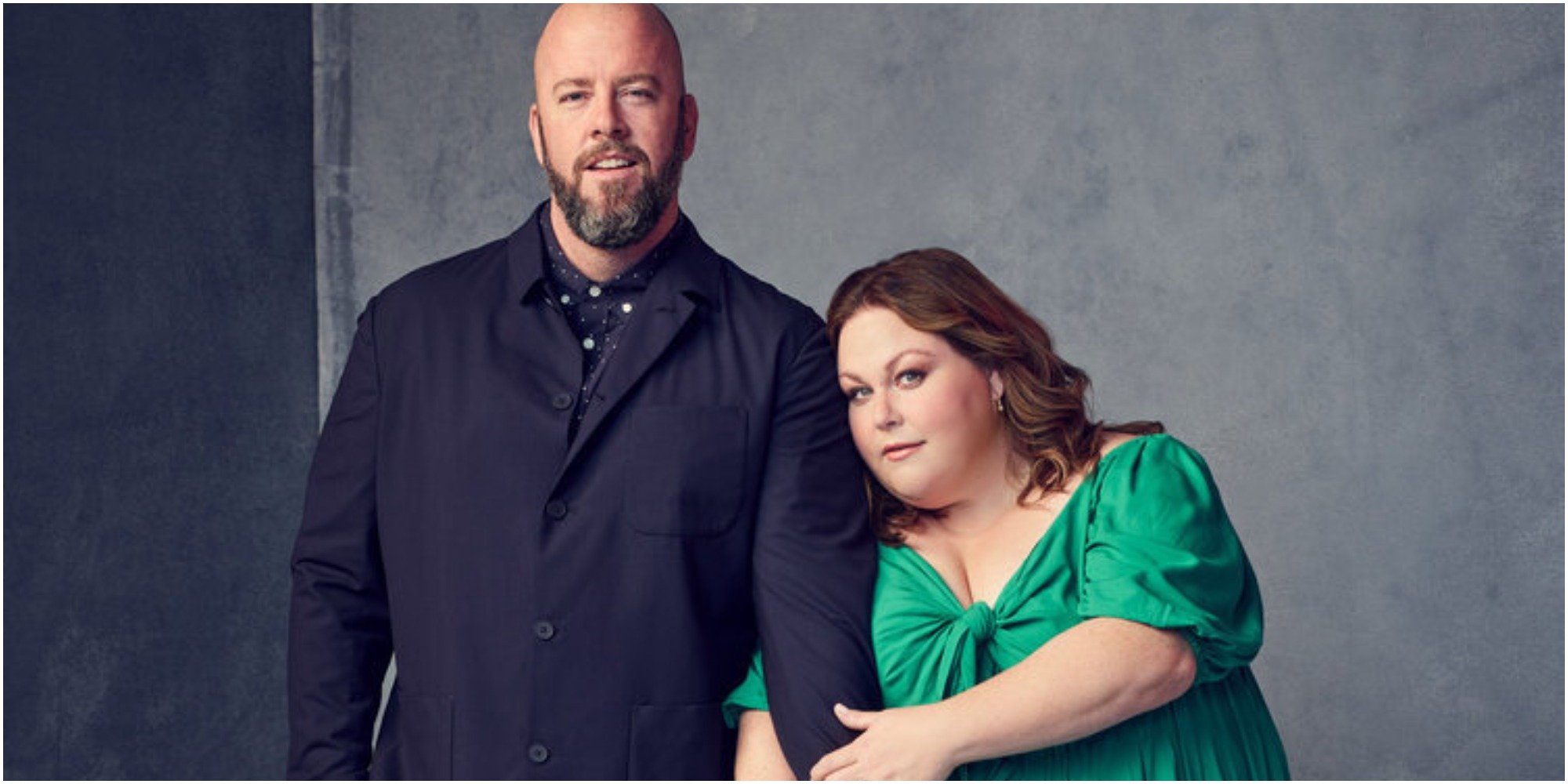 Chris Sullivan and Chrissy Metz pose for a publicity photo for This Is Us.