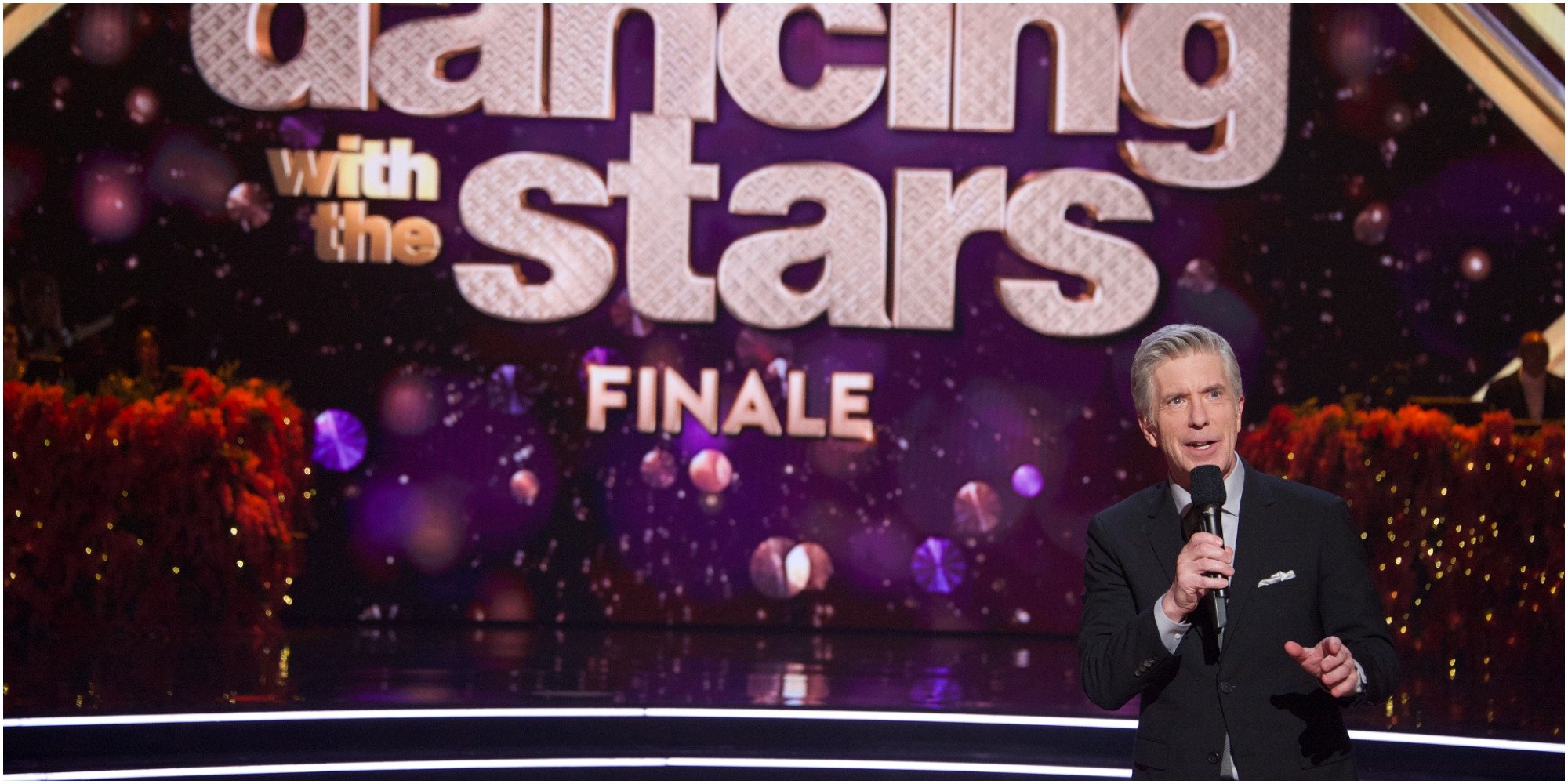 tom bergeron on the set of dancing with the stars