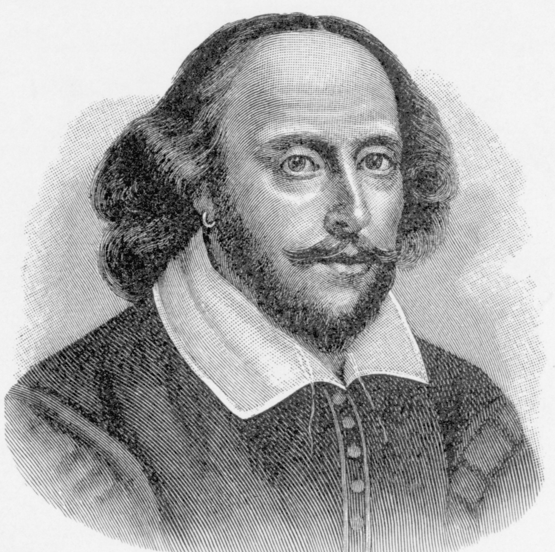 William Shakespeare wearing an earring