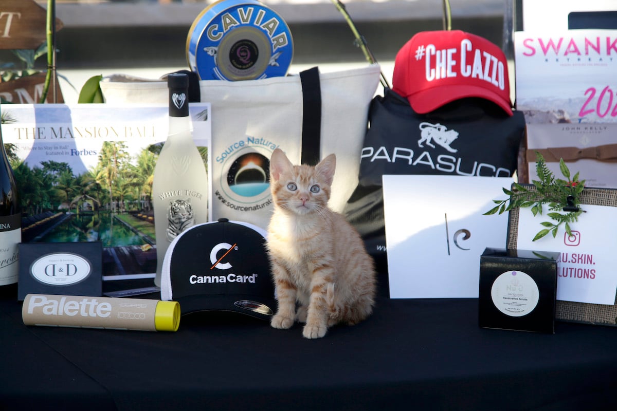 2020 Pre-Oscar Gift Bags are displayed before the event and include a hat, gift cards, caviar, and skincare