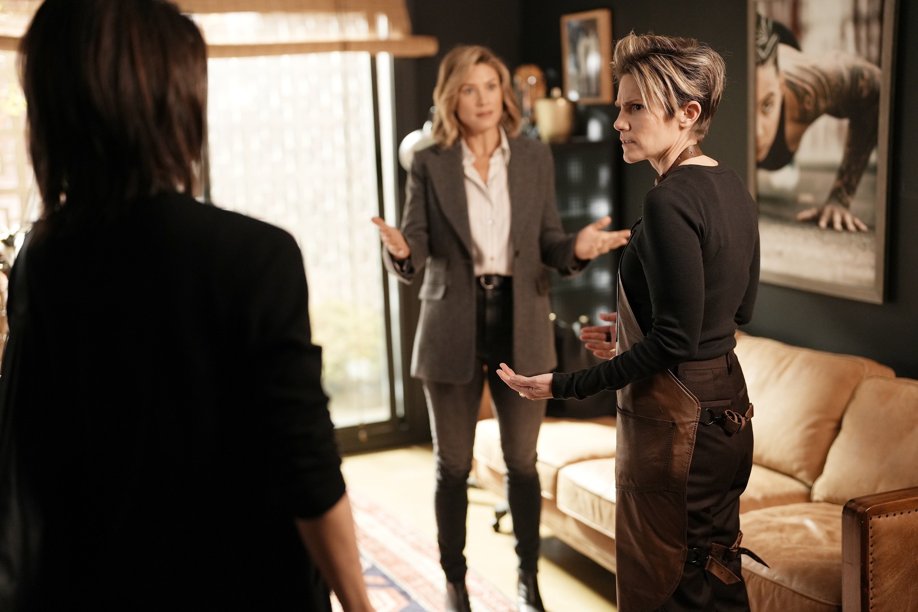 'A Million Little Things' Jessica Lindsey as Greta's wife, and Cameron Esposito as Greta arguing