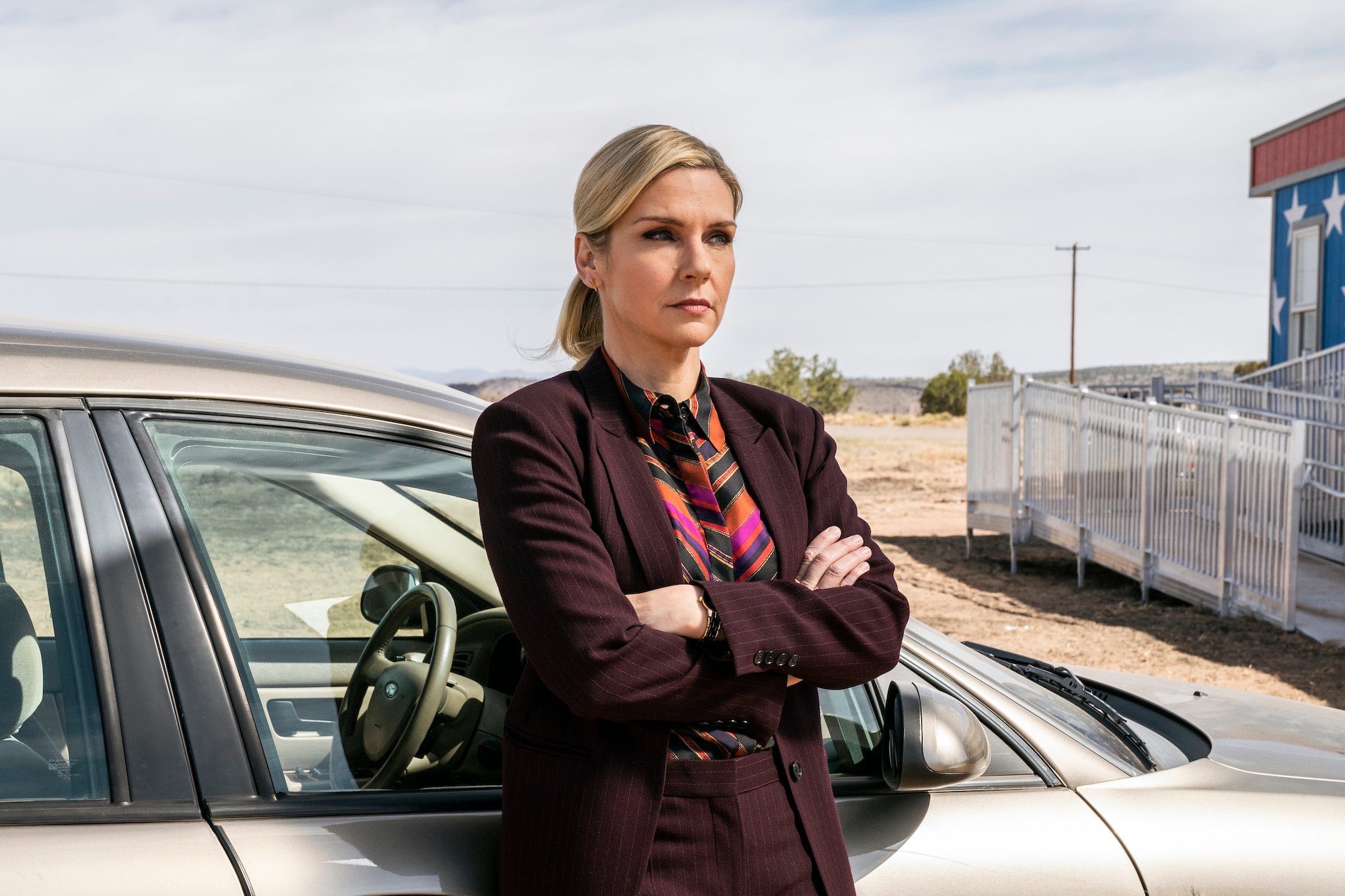 'Better Call Saul': Rhea Seehorn folds her arms and leans on her car