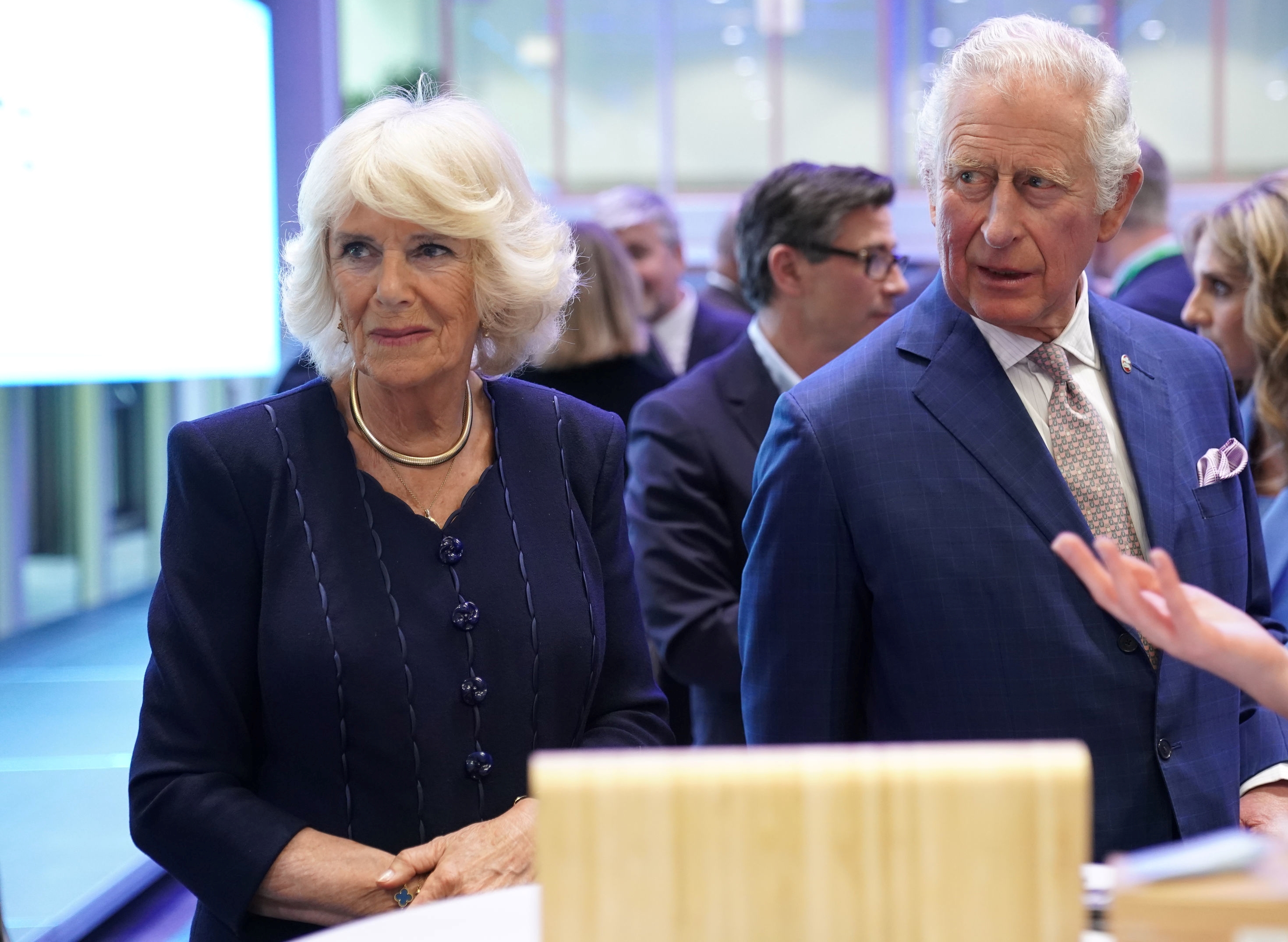 Prince Charles and his bride Camilla Parker Bowles pictured together at an event in North London