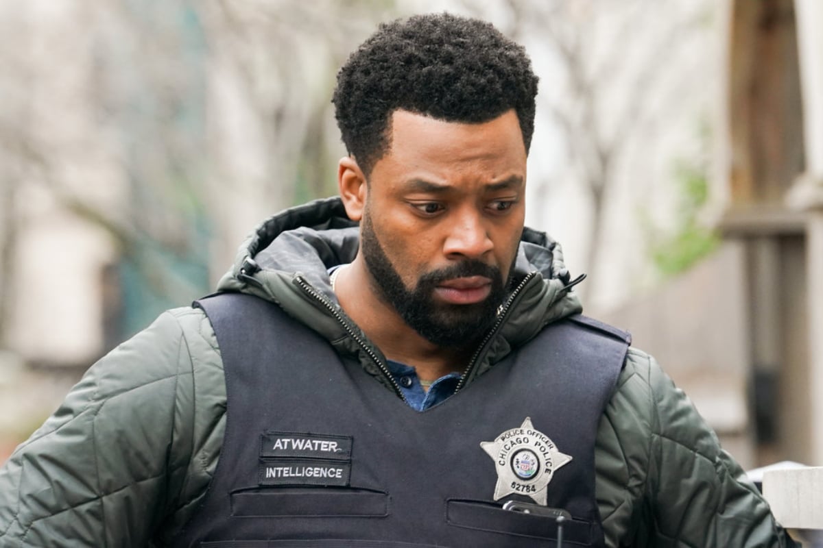 Chicago P.D. Season 9 Episode 19 recap — In this photo, Atwater wears a green coat and bullet proof. 