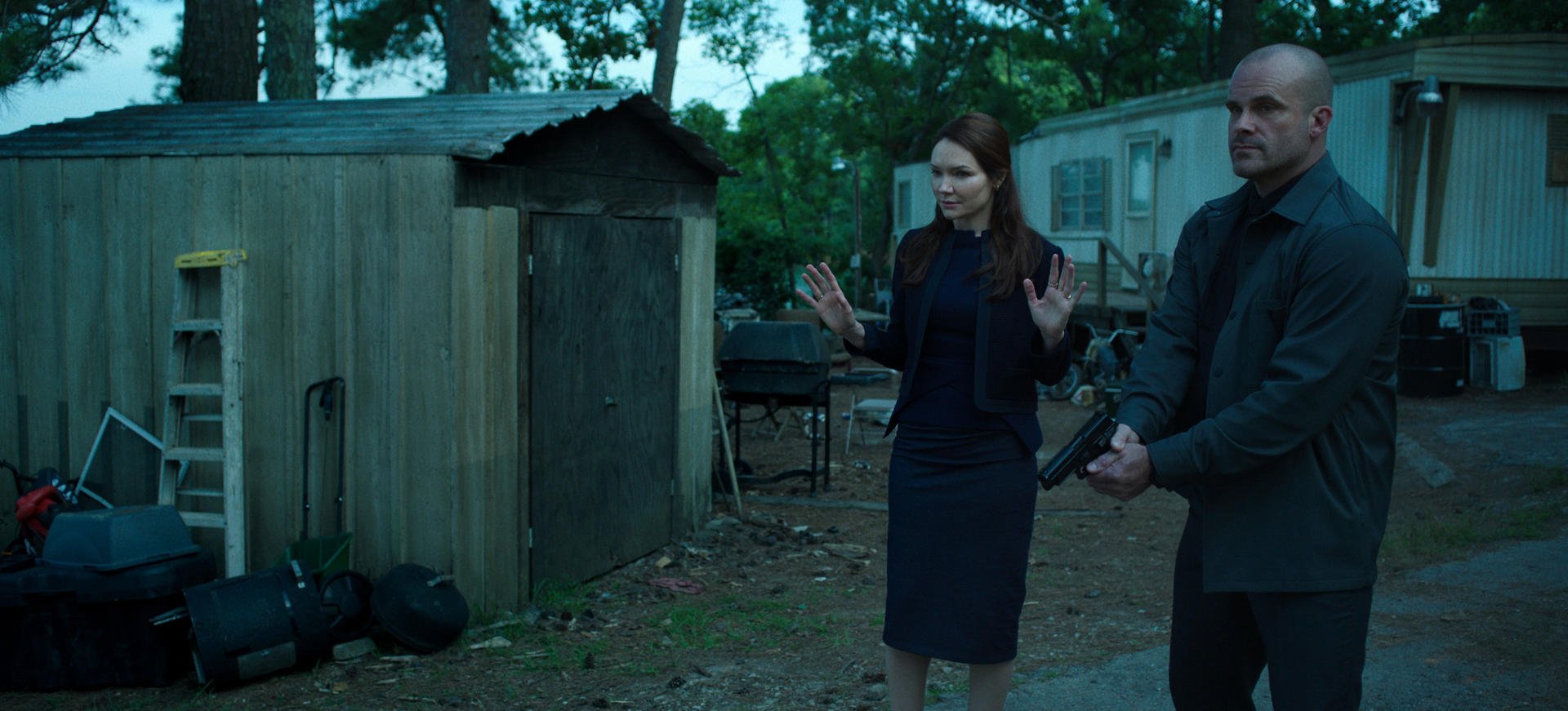 Katrina Lenk as Clare Shaw, Dave MacDonald as Connor Mcveigh in 'Ozark' Season 4 Part 2