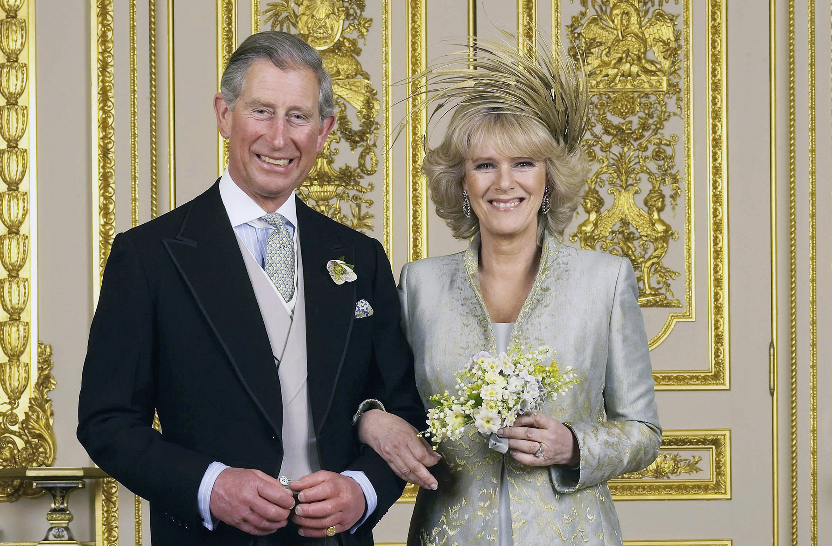 Clarence House official handout photo of Prince Charles and his bride Camilla on their wedding day