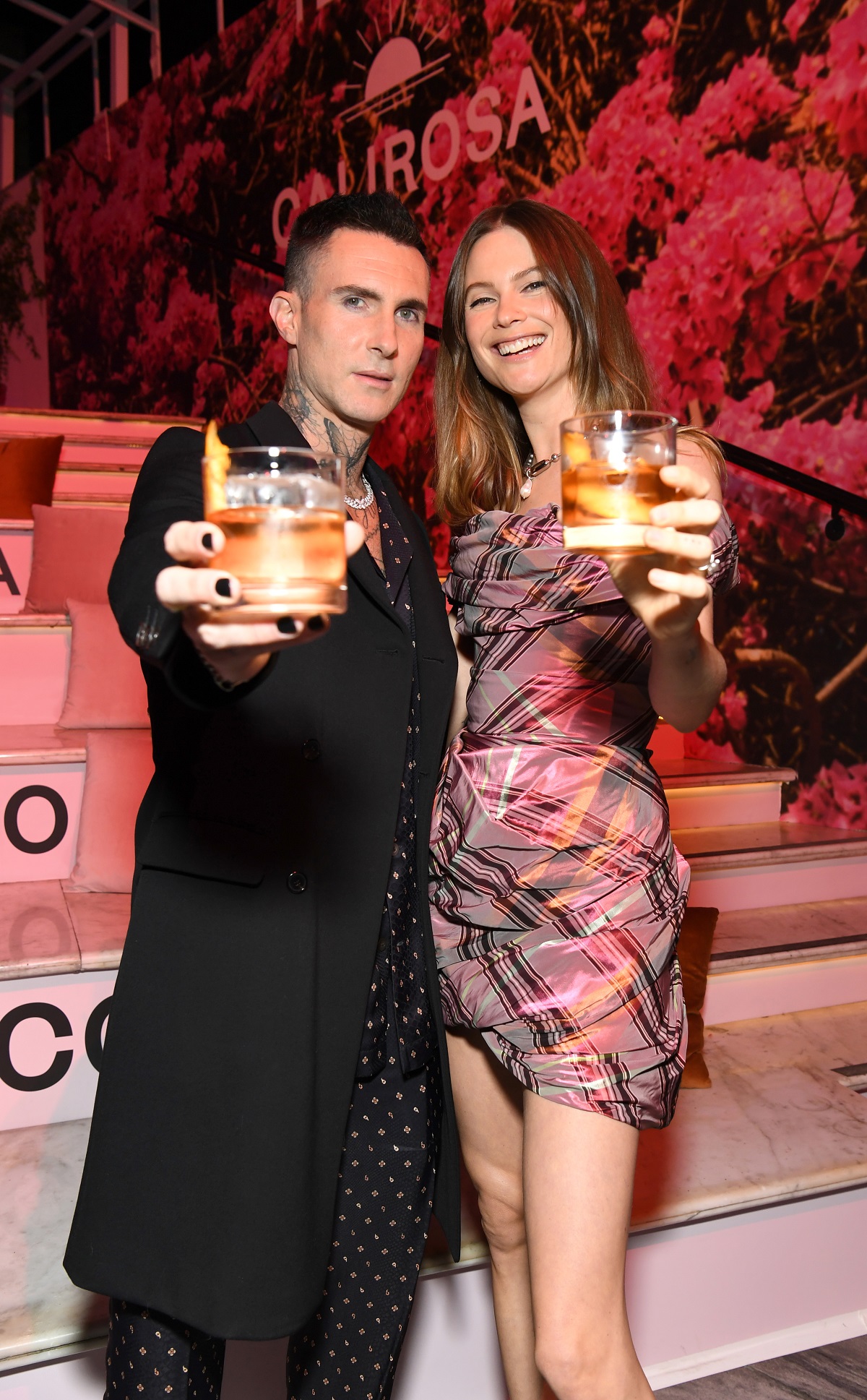 Co-founders Adam Levine and Behati Prinsloo, host their CALIROSA Tequila launch party