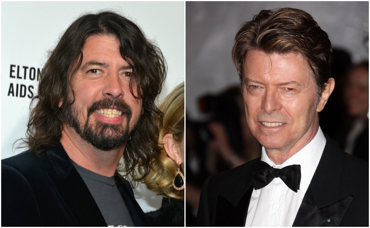Dave Grohl at the 24th Annual Elton John AIDS Foundation's Oscar Viewing Party. David Bowie at the Metropolitan Museum of Art Costume Institute Gala.