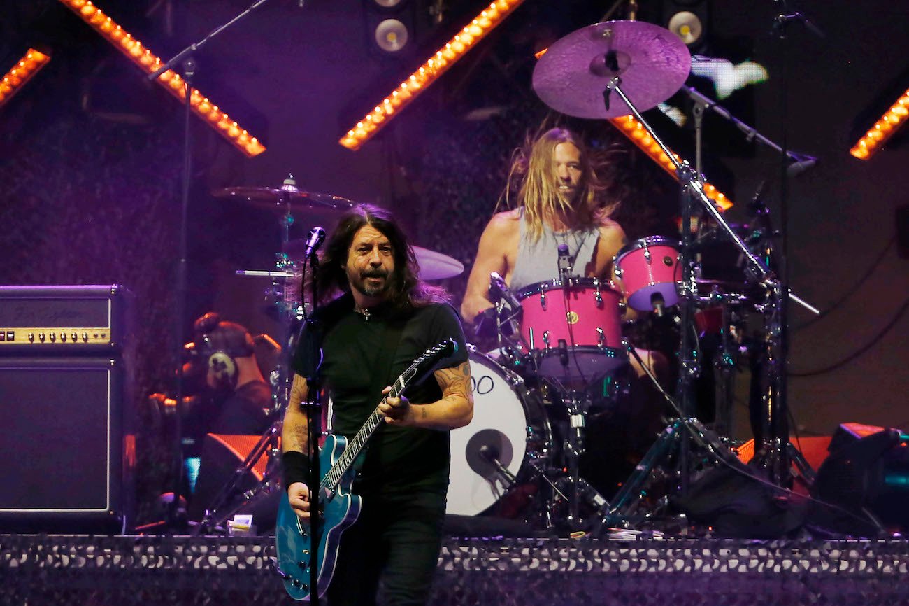 Dave Grohl and Taylor Hawkins of Foo Fighters performing at Lollapalooza Chile 2022.
