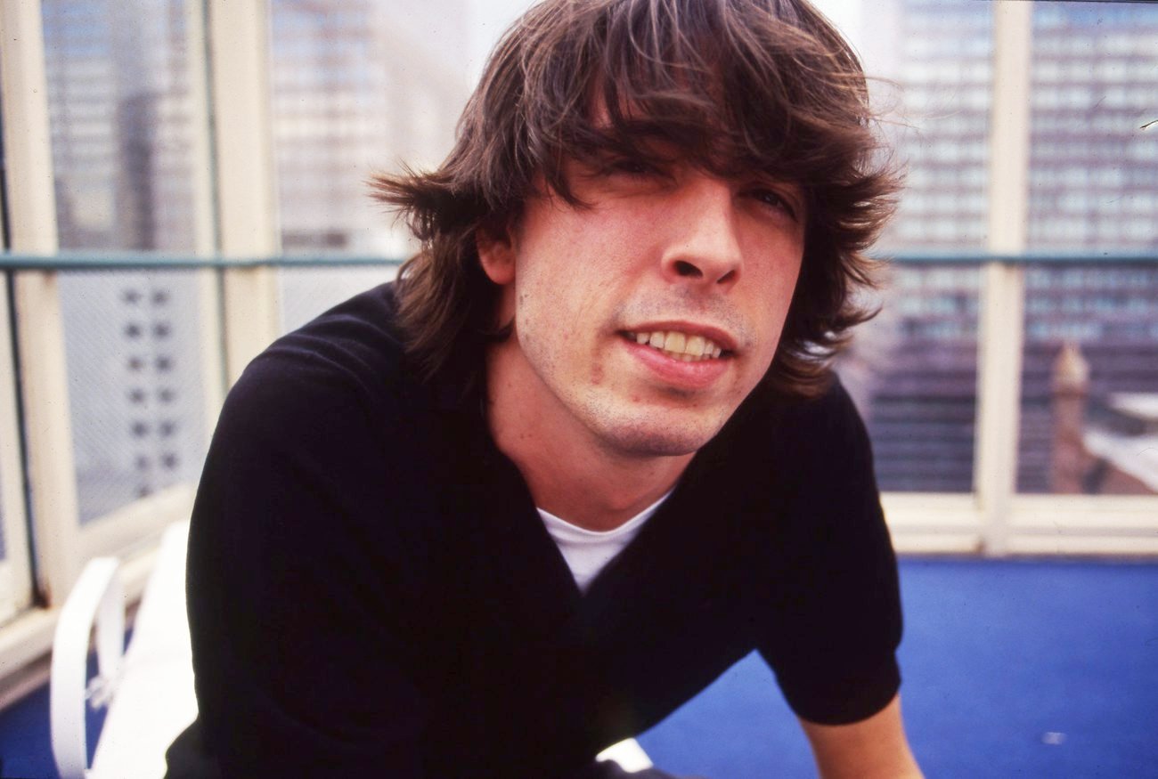 Dave Grohl wearing a black top in Denver, 1998.