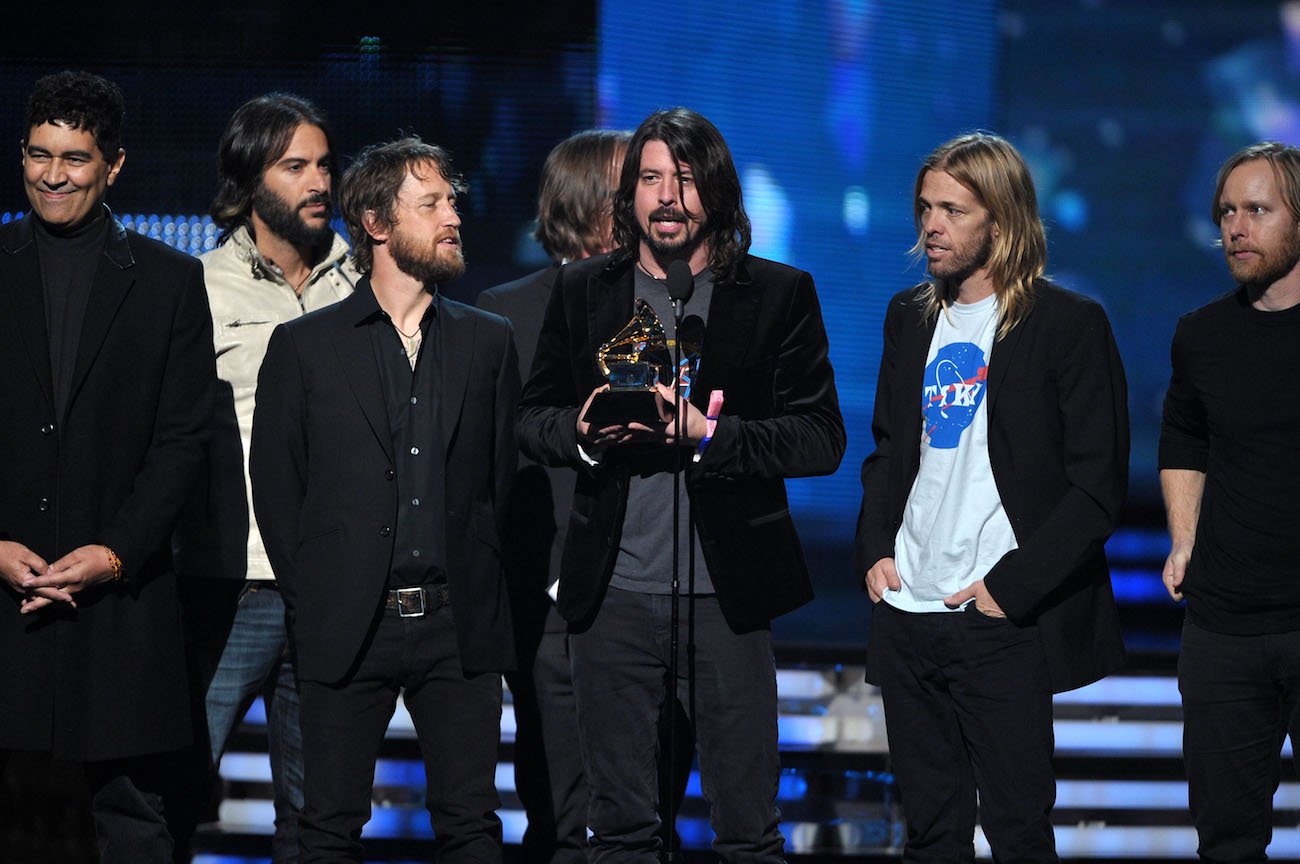 Foo Fighters accepting a Grammy Award in 2012.