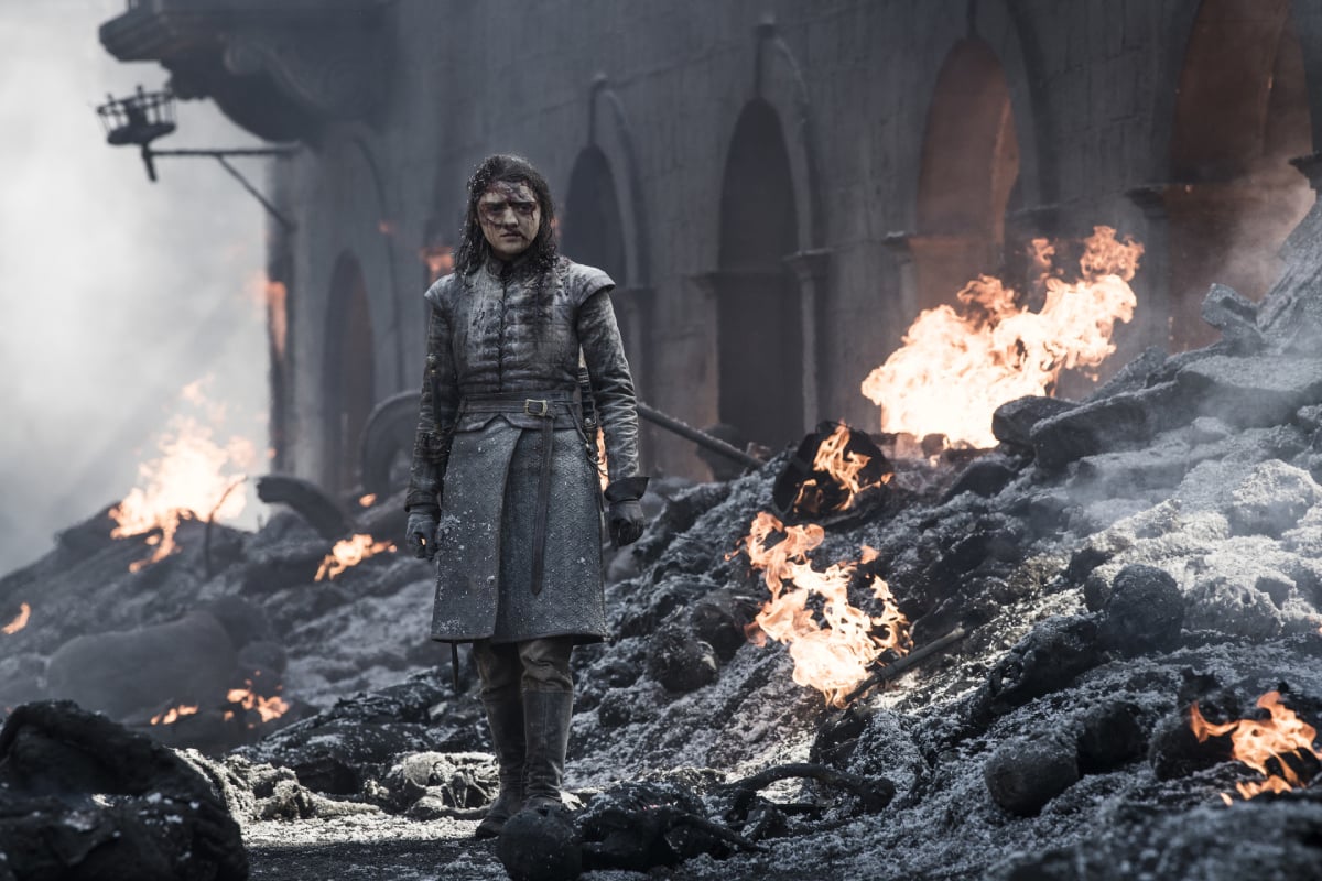 Game of Thrones Maisie Williams as Arya Stark in an image from the penultimate episode