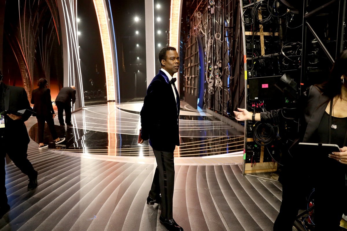 Handout photo of Chris Rock, who lives in a mansion far away from Hollywood, backstage at the 94th Annual Academy Awards