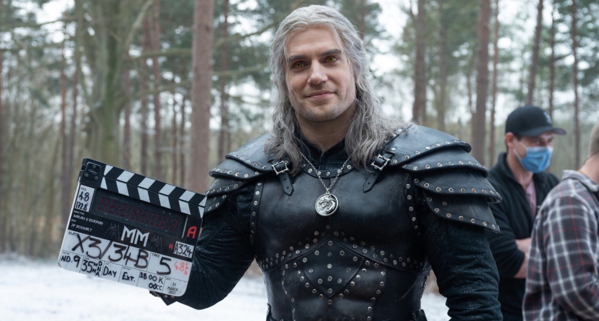 Henry Cavill as Geralt in 'The Witcher' Season 2 in relation to Season 2 wearing witcher armor.