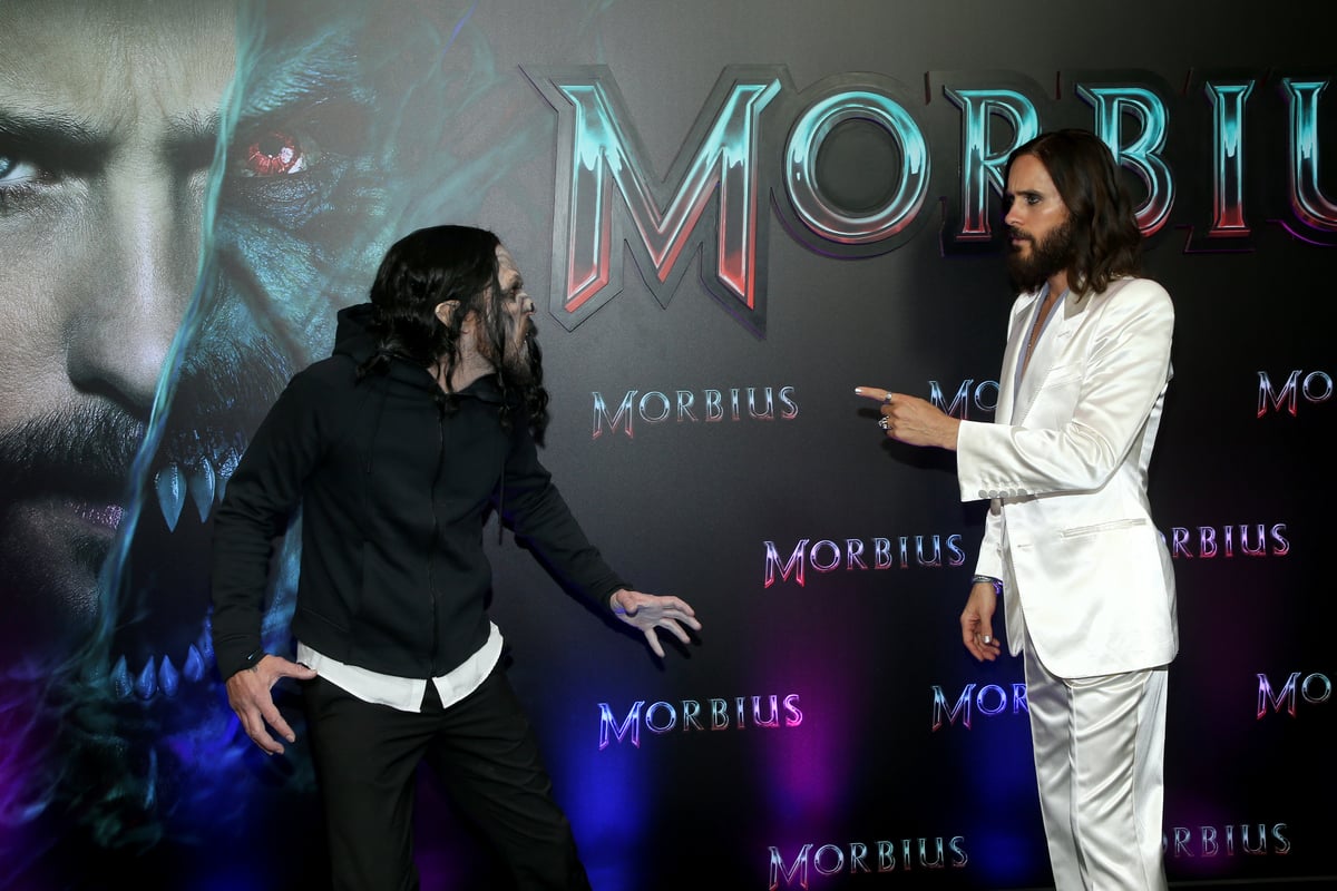 Jared Leto (R) attends the 'Morbius' Fan Special Screening