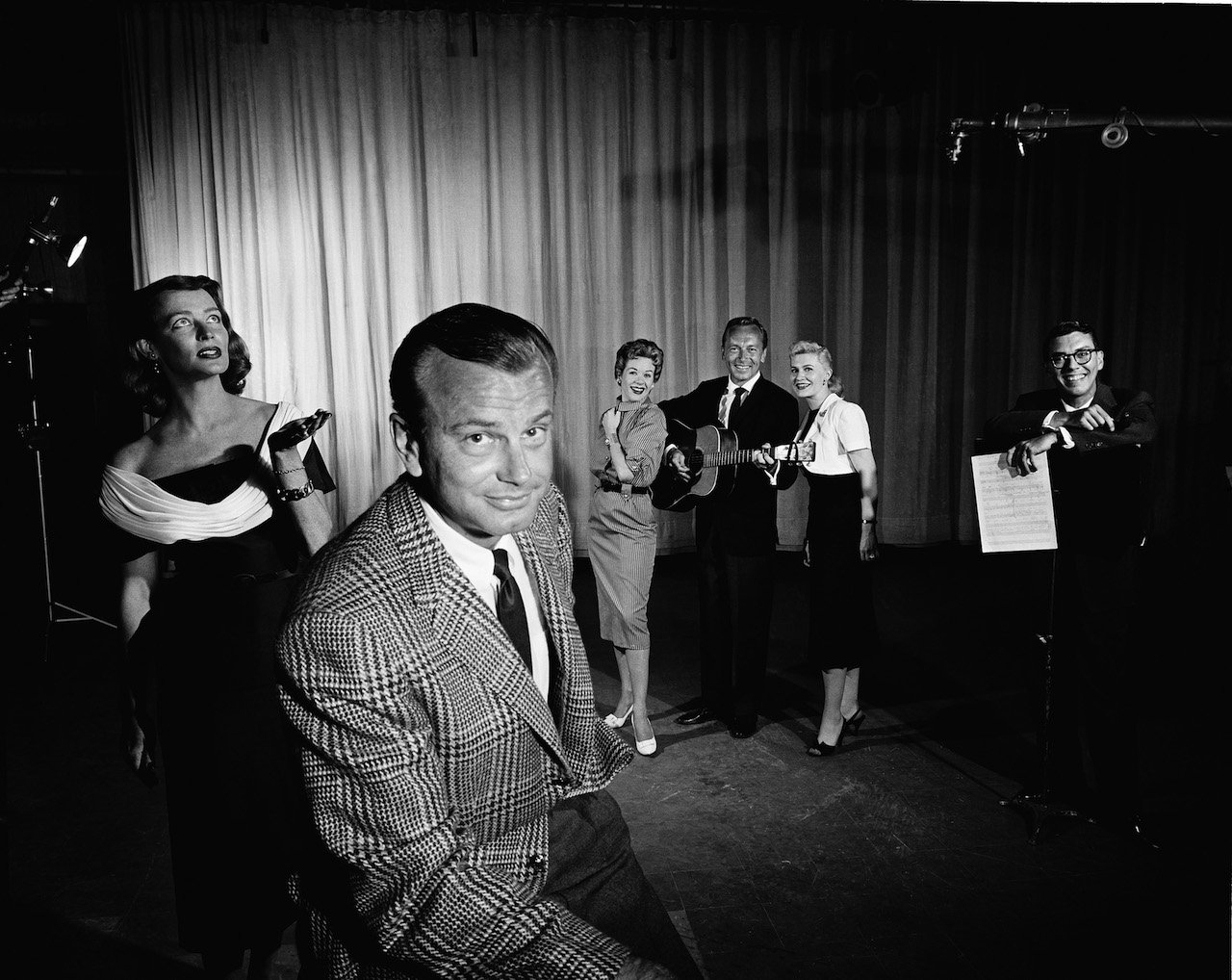 Black and white photo of 'The Jack Paar Show' cast