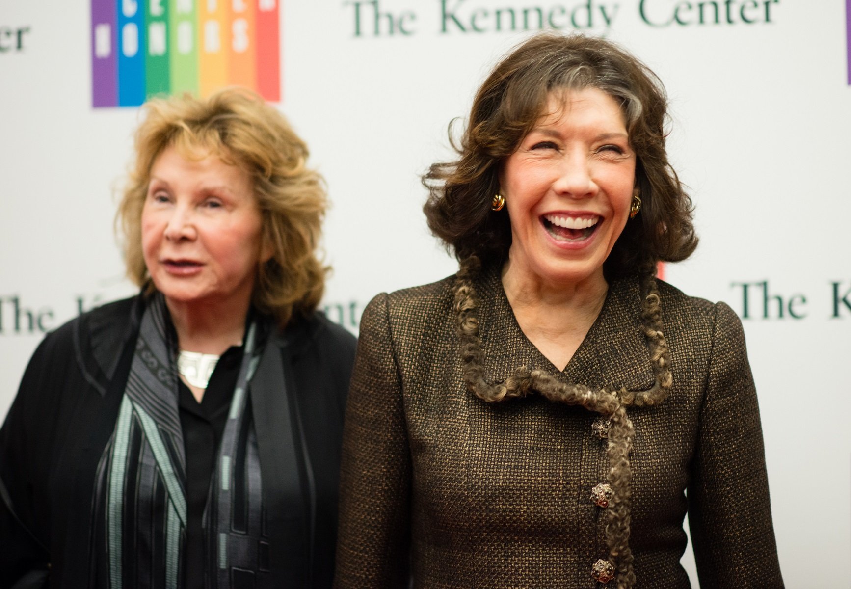 Jane Wagner and Lily Tomlin appear together at an event at the Kennedy Center