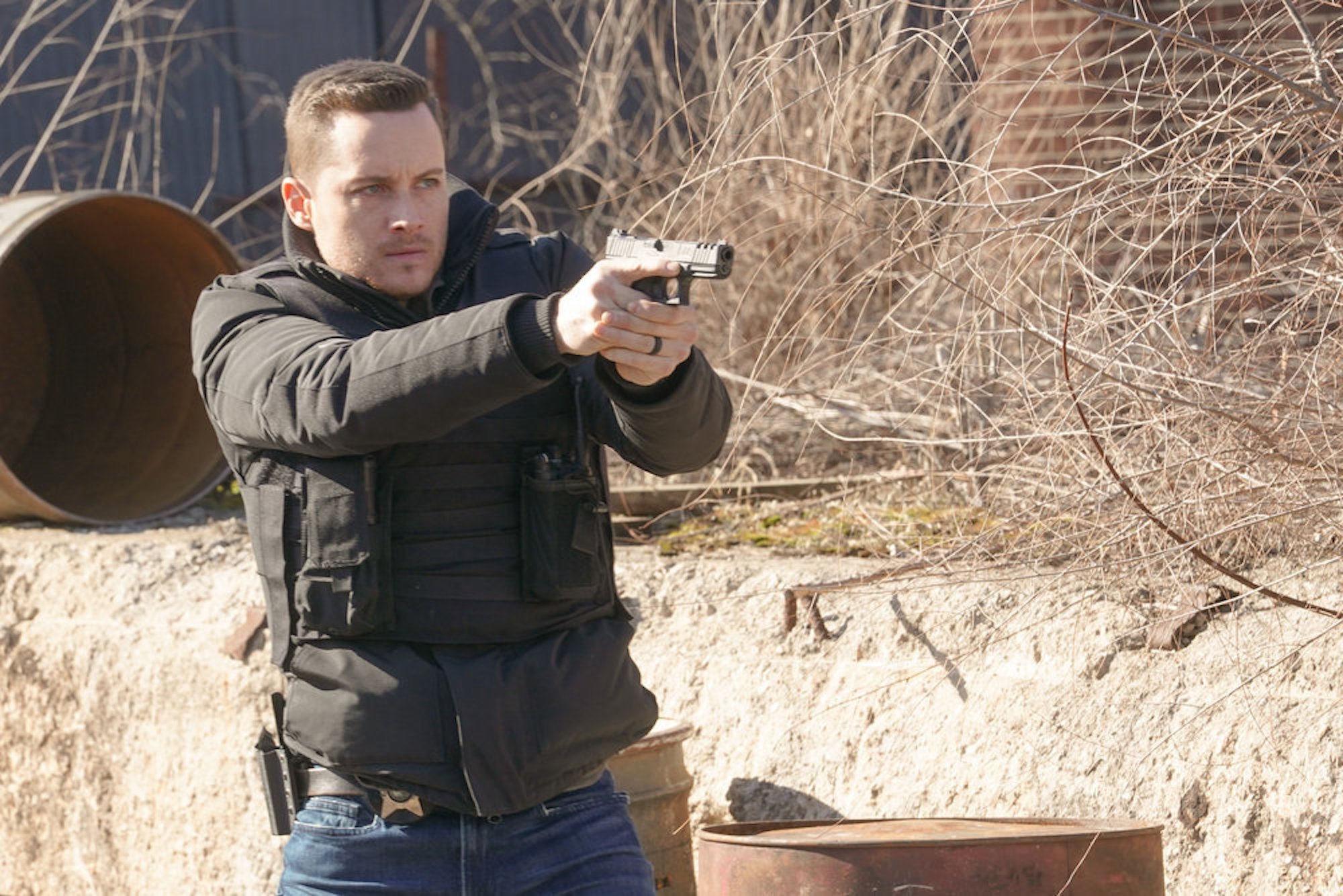 Jay Halstead holding a gun in 'Chicago P.D.' Season 9