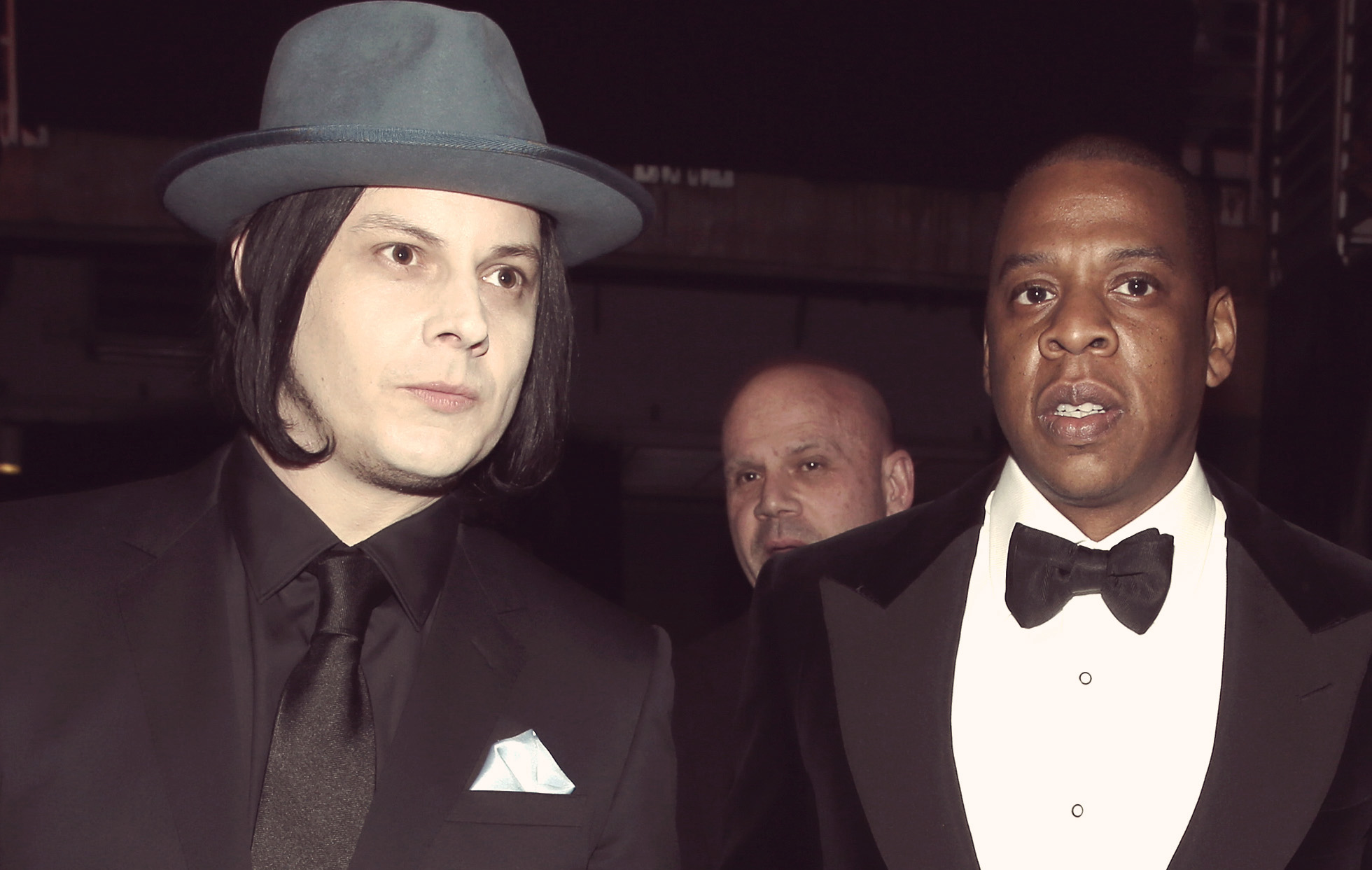 Jack White (L) and Jay-Z (R) attend the 55th Annual GRAMMY Awards