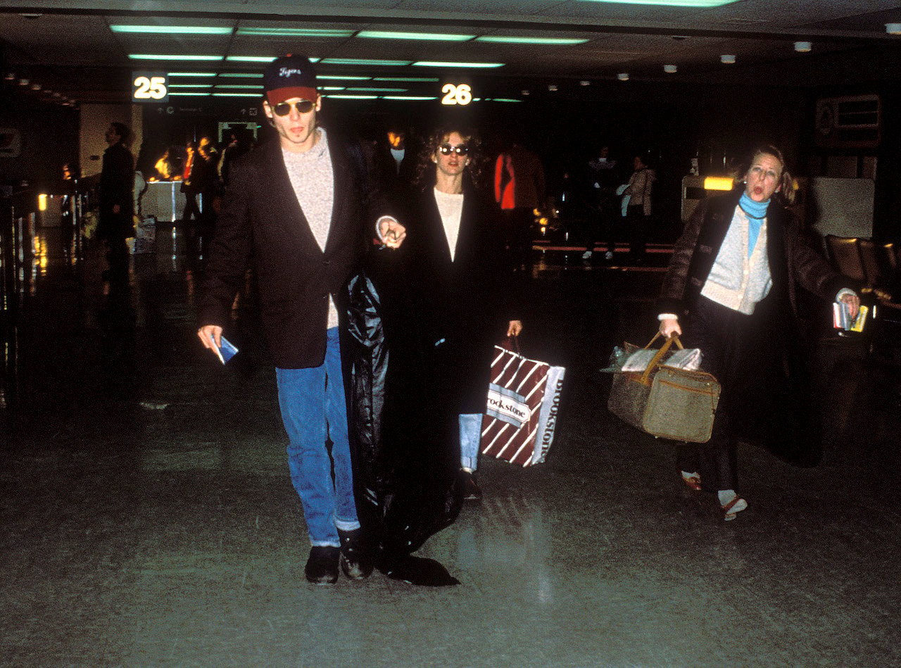 Johnny Depp and Jennifer Grey together c. 1989