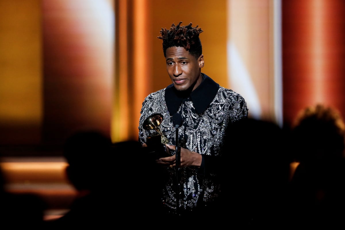 Jon Batiste accepts the award for Album of the Year at the 64th Annual Grammy Awards in Las Vegas, NV.