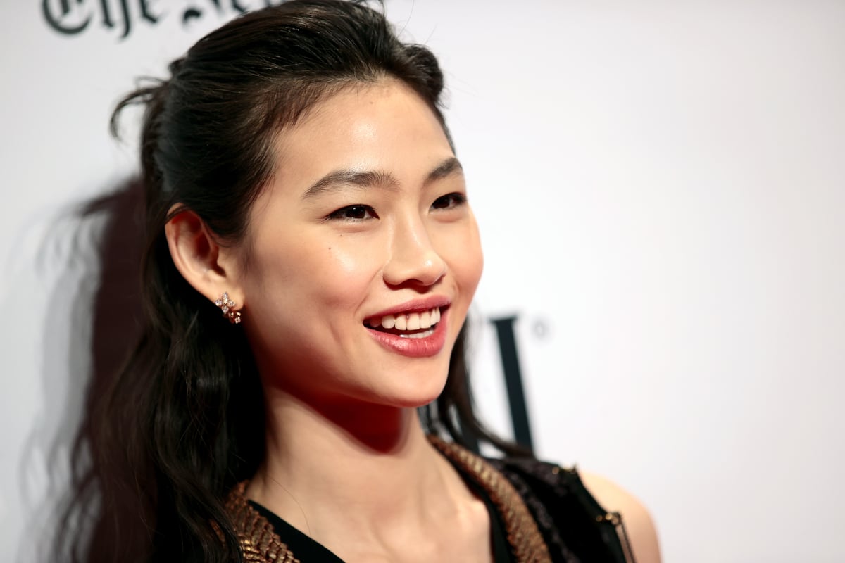 Jung Ho-yeon poses on the red carpet of the 2021 Gotham Awards in New York, NY.