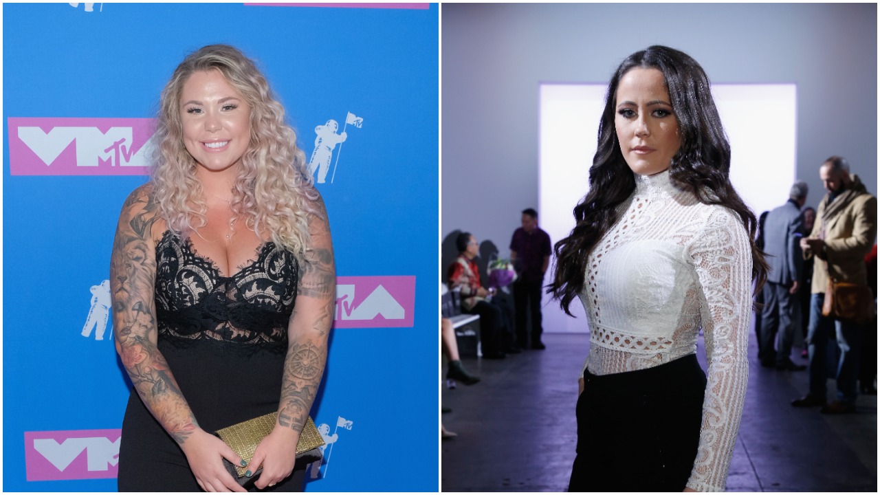 Kailyn Lowry smiling at the 2018 MTV Video Music Awards; Jenelle Evans posing at the Indonesian Diversity FW19 Collections