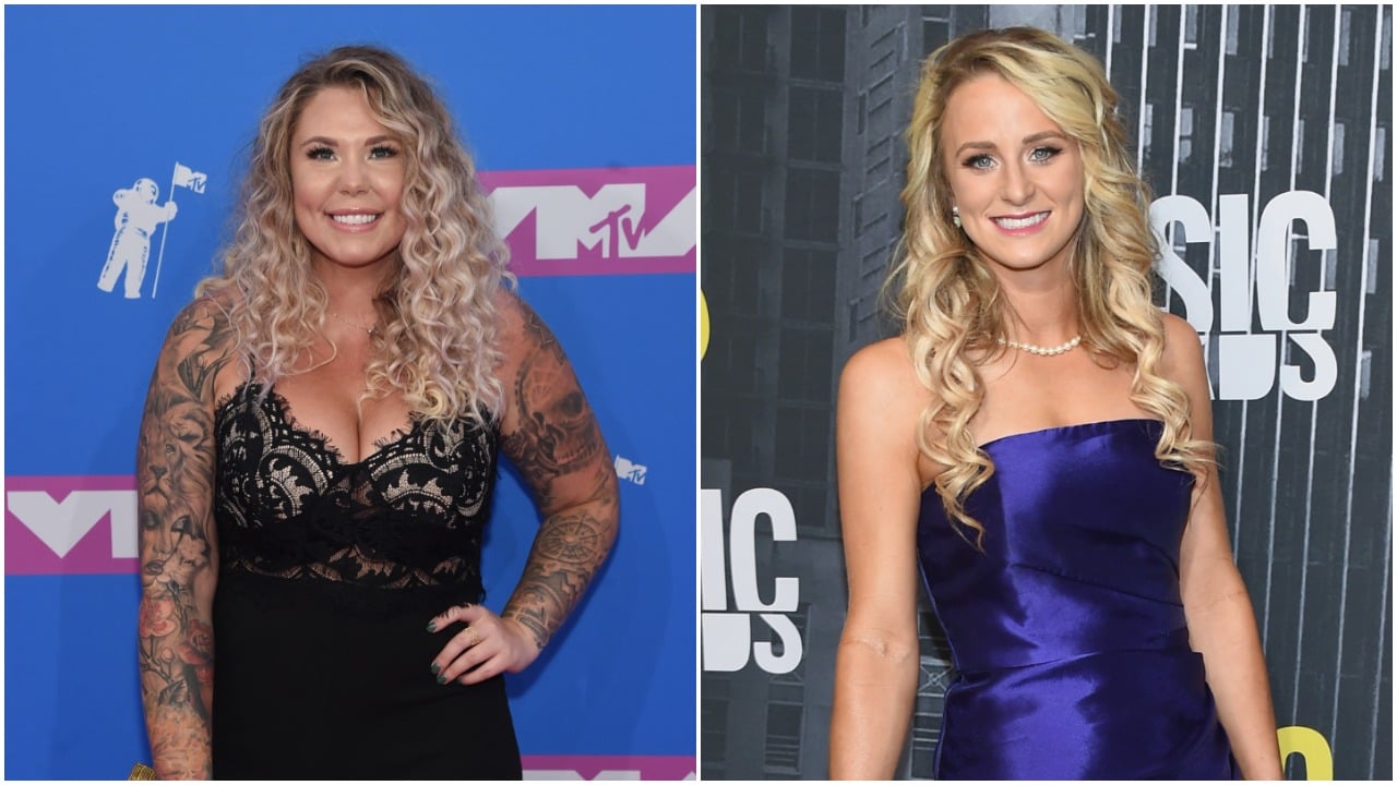 Kailyn Lowry smiling at the 2018 MTV Video Music Awards; Leah Messer smiling at the 2017 CMT Music Awards