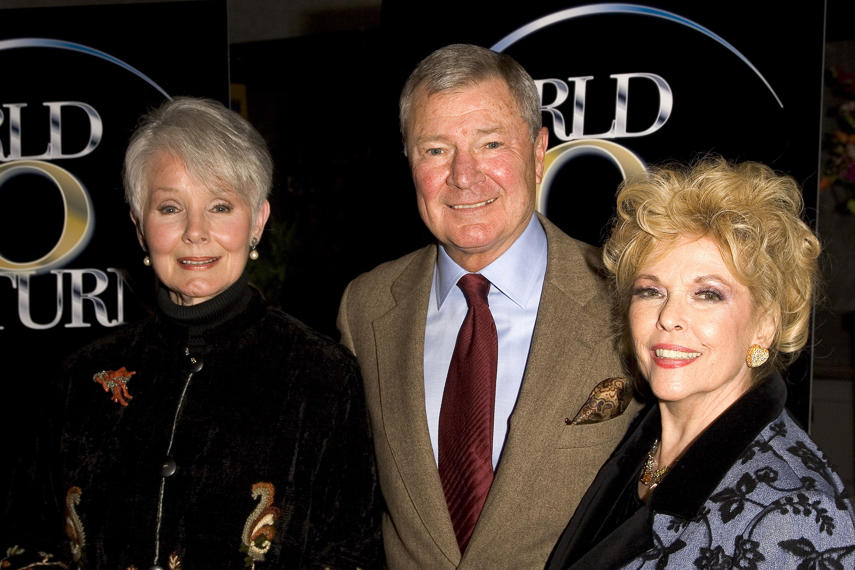 'As the World Turns' actors Kathryn Hays, Don Hastings, and Eileen Fulton posing for a group photo.